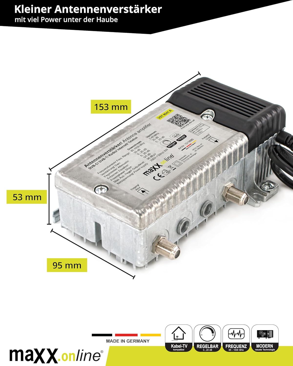 Maxx.online vst9341 - Amplificatore TV Cavo 34dB - immagine 6