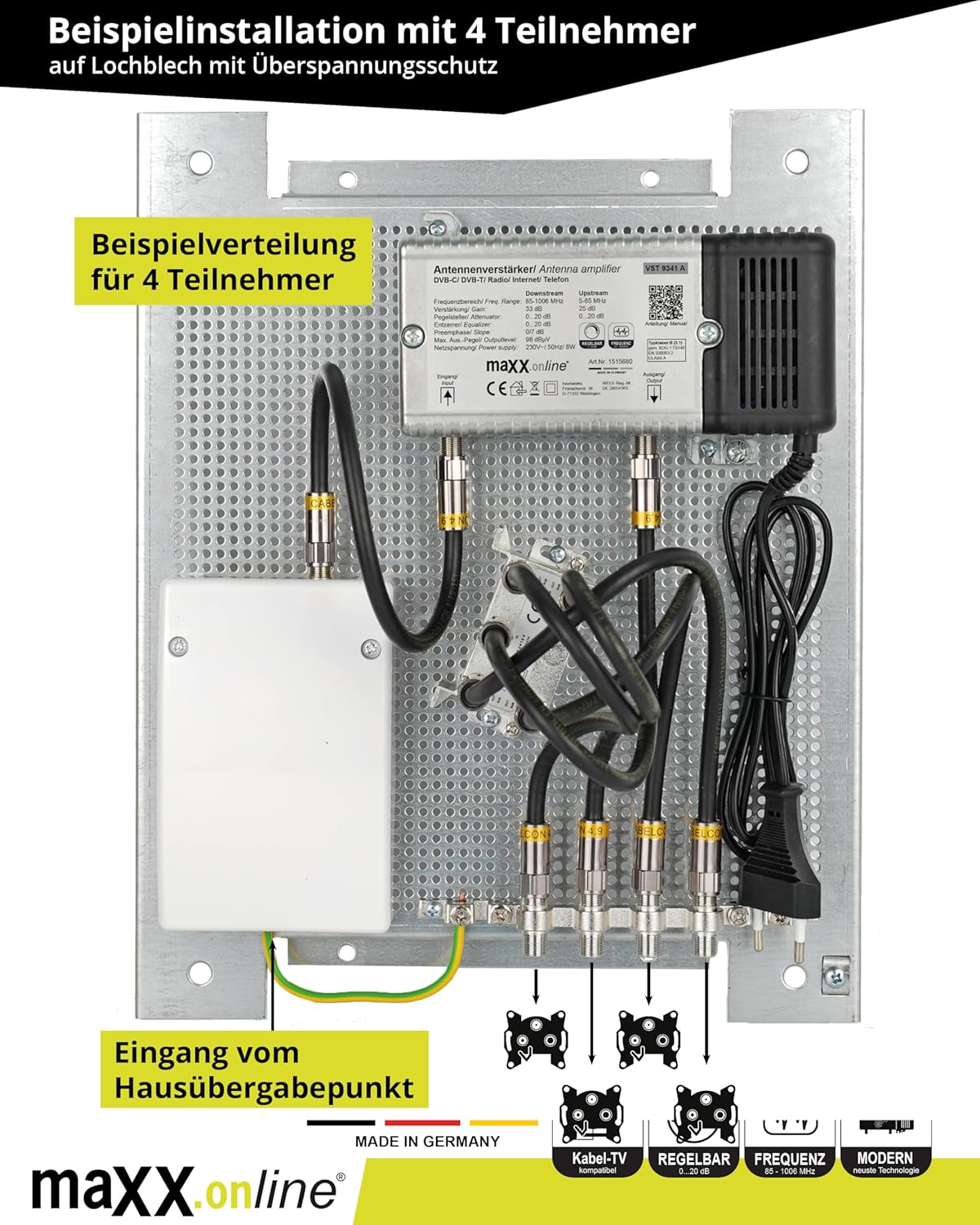 Maxx.online vst9341 - Amplificatore TV Cavo 34dB - immagine 8