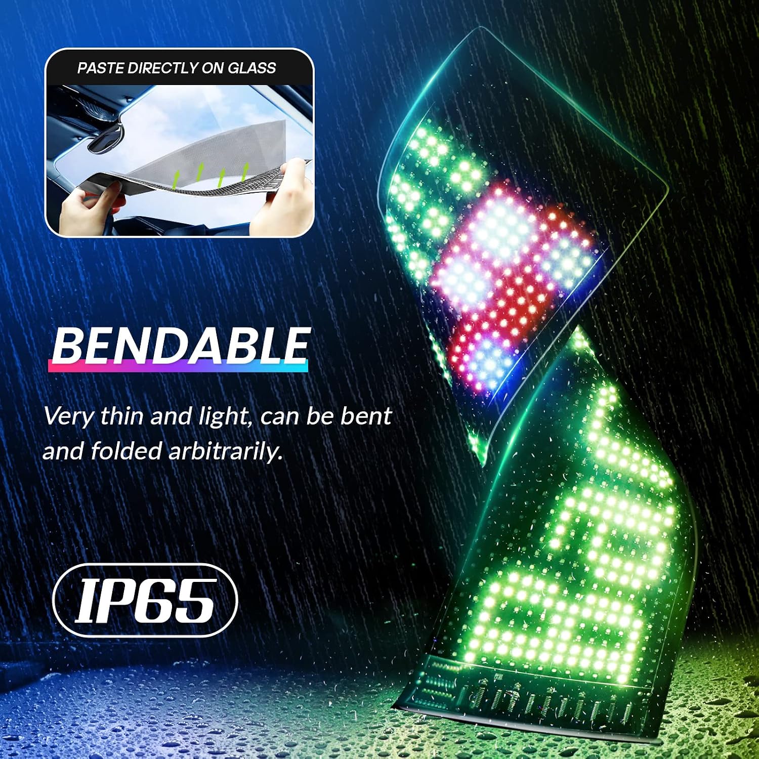 Qnoavve Insegne Luminose LED per Auto 37x9cm | Velz