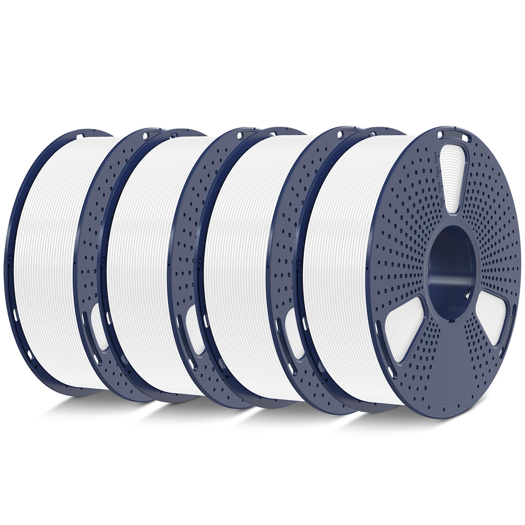 SUNLU PLA+2.0 Filamento per stampante 3D, Filamento PLA Plus di Aggiornamento 4KG, Precisione dimensionale +/- 0.02 mm, Bobina da 1kg (2.2LBS), 4KG in Totale, Bianco+Bianco+Bianco+Bianco