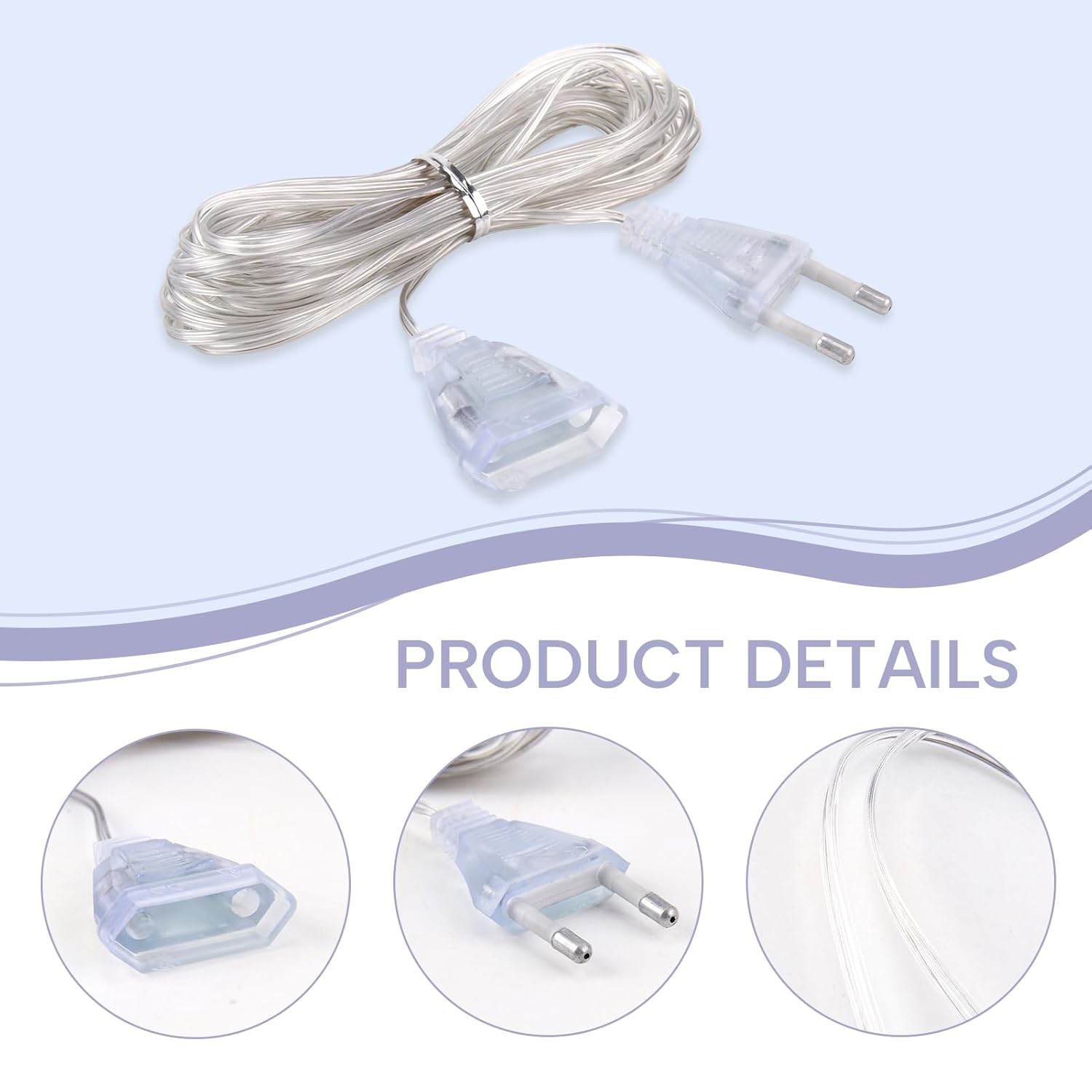 Set 2 Cavi Prolunga Trasparenti 5m con Stecker - immagine 4