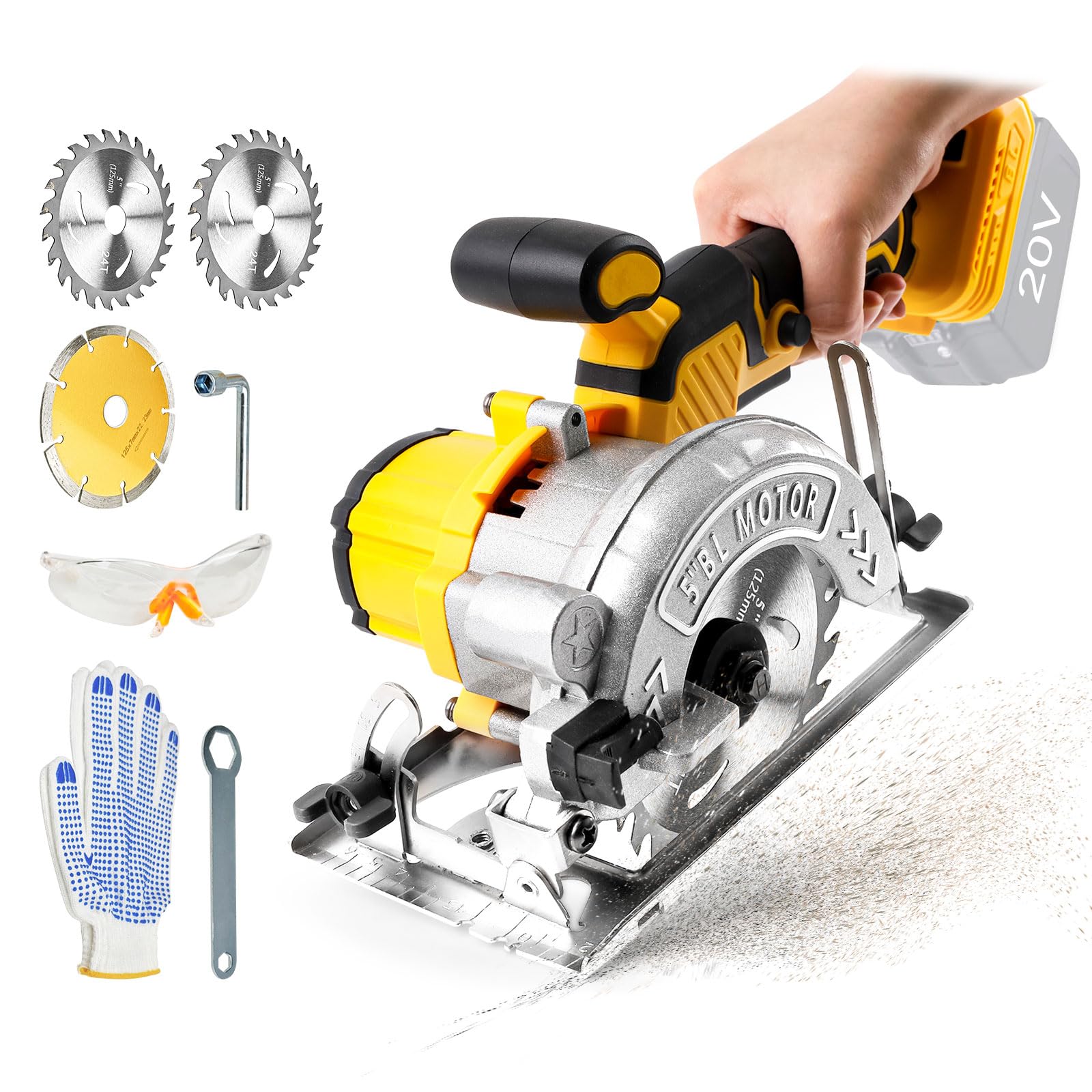 Sega Circolare Senza Fili 6200 giri/min per Dewalt 18V