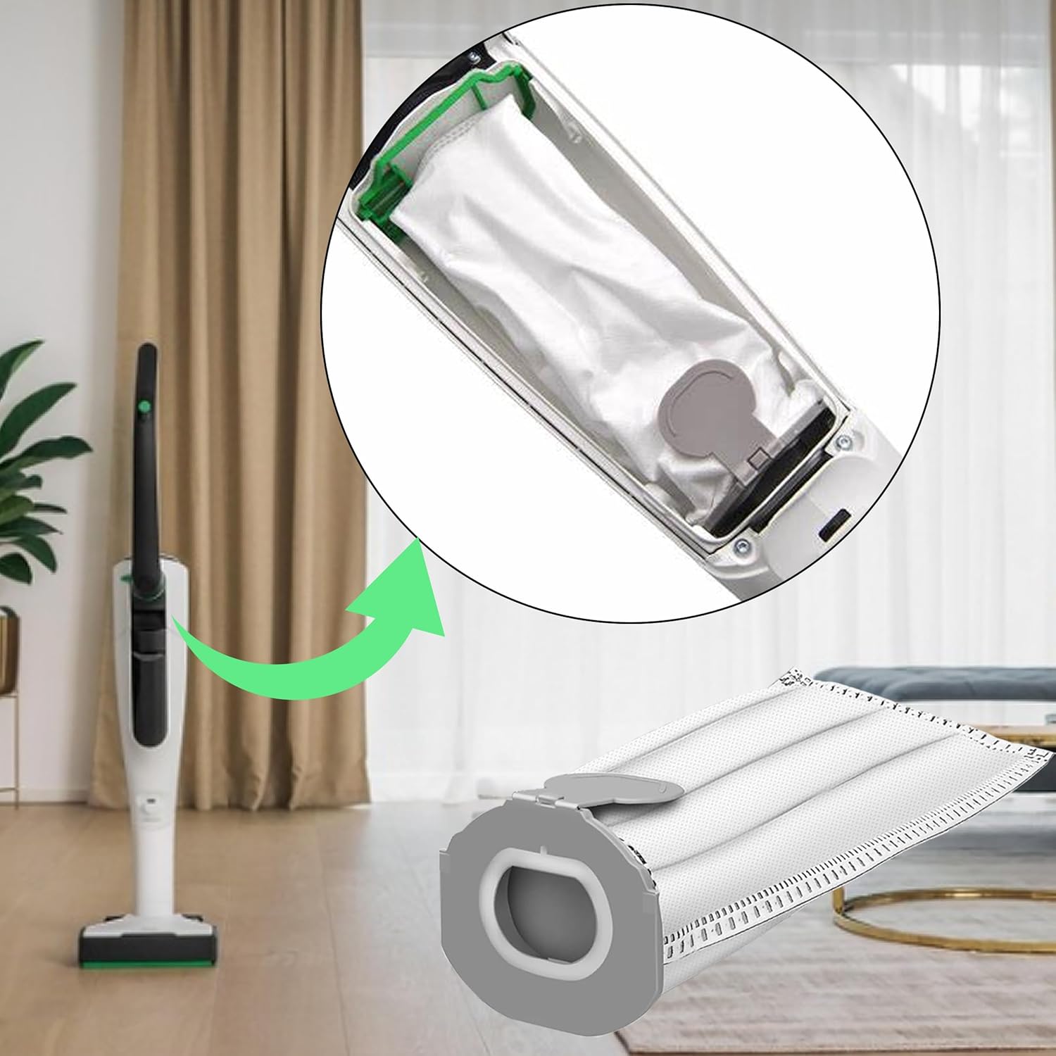 Kit 12 Sacchetti Microfibra per Folletto VK7S VK7 FP7S FP7 - immagine 2