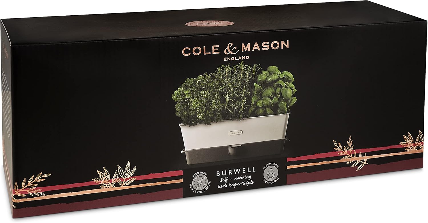 Cole & Mason Burwell Vaso Autoirrigante Triplo per Erbe - immagine 2