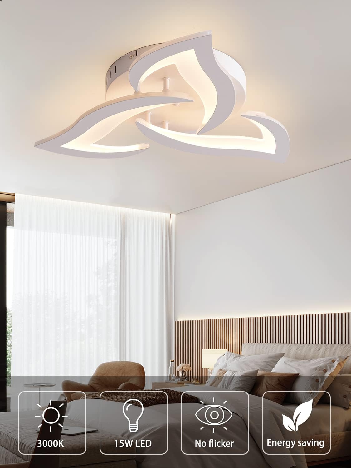 Plafoniera LED Soffitto Moderna 56CM a Petalo 15W - immagine 4