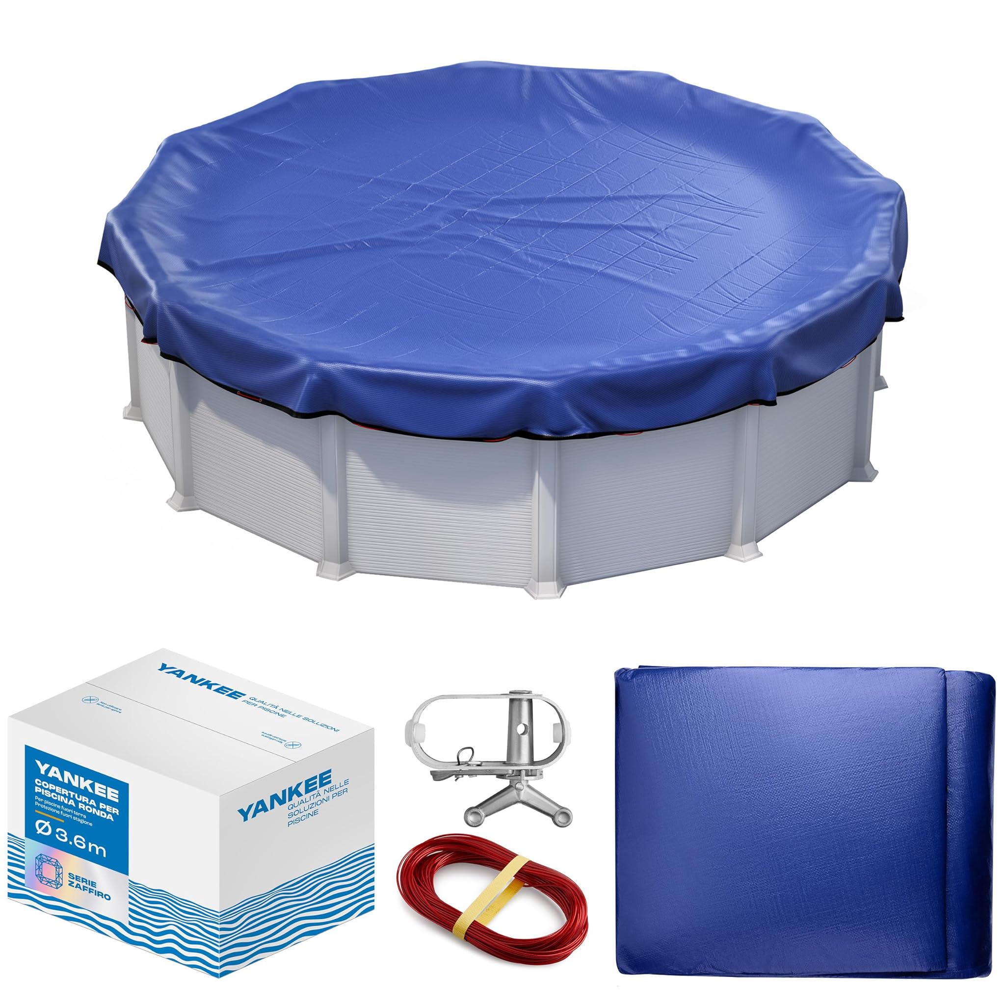Yankee Copertura Piscina Rotonda Ø 420 cm, Blu