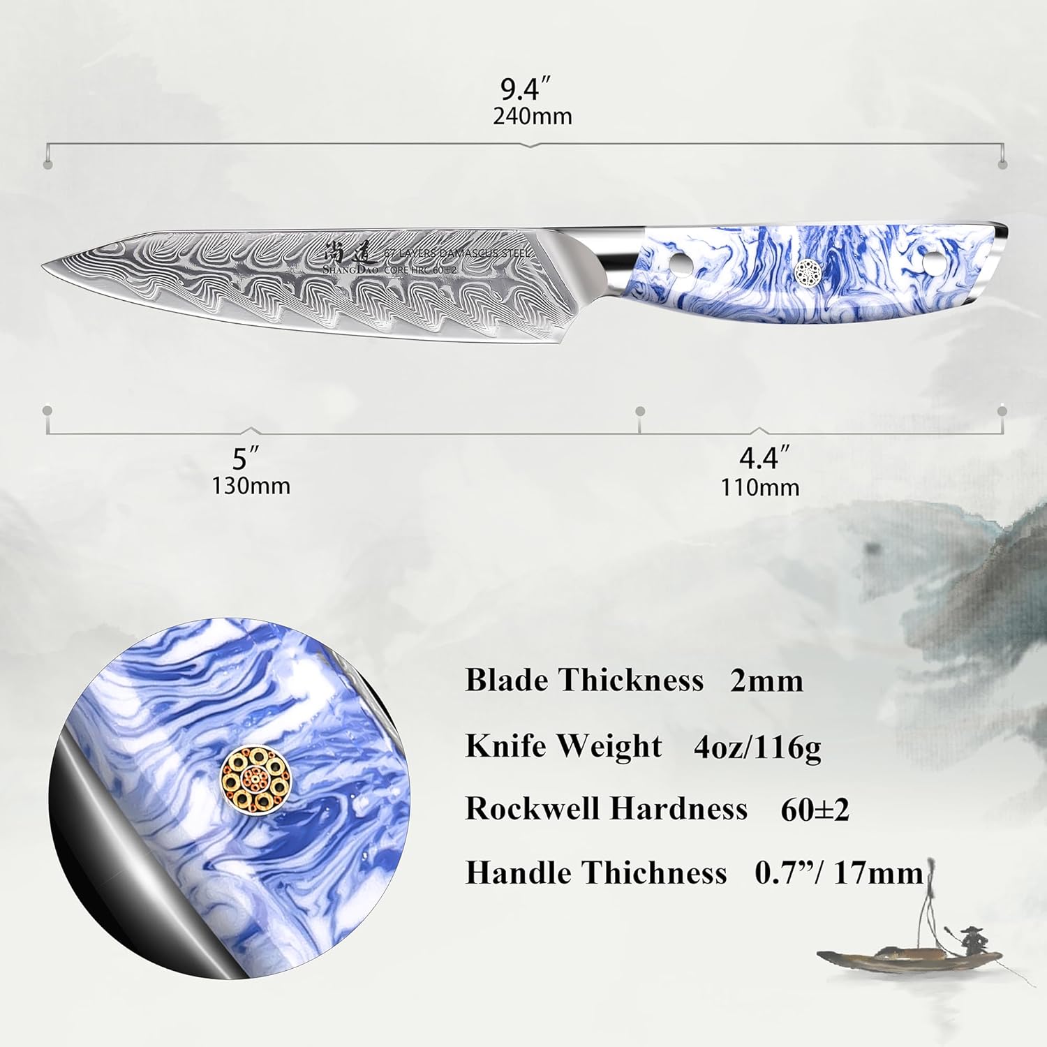 Shangdao Coltello Multiuso da Cucina 5 Pollici - immagine 4