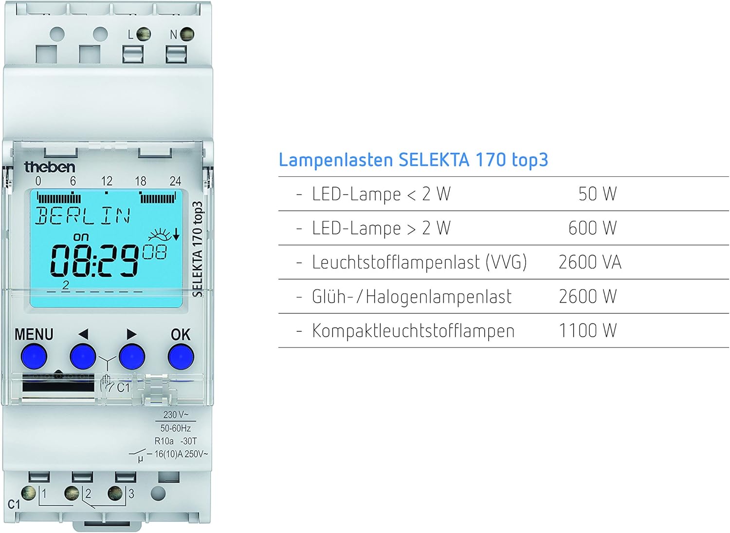 Theben SELEKTA 170 top3 - Interruttore Orario Astronomico - immagine 3