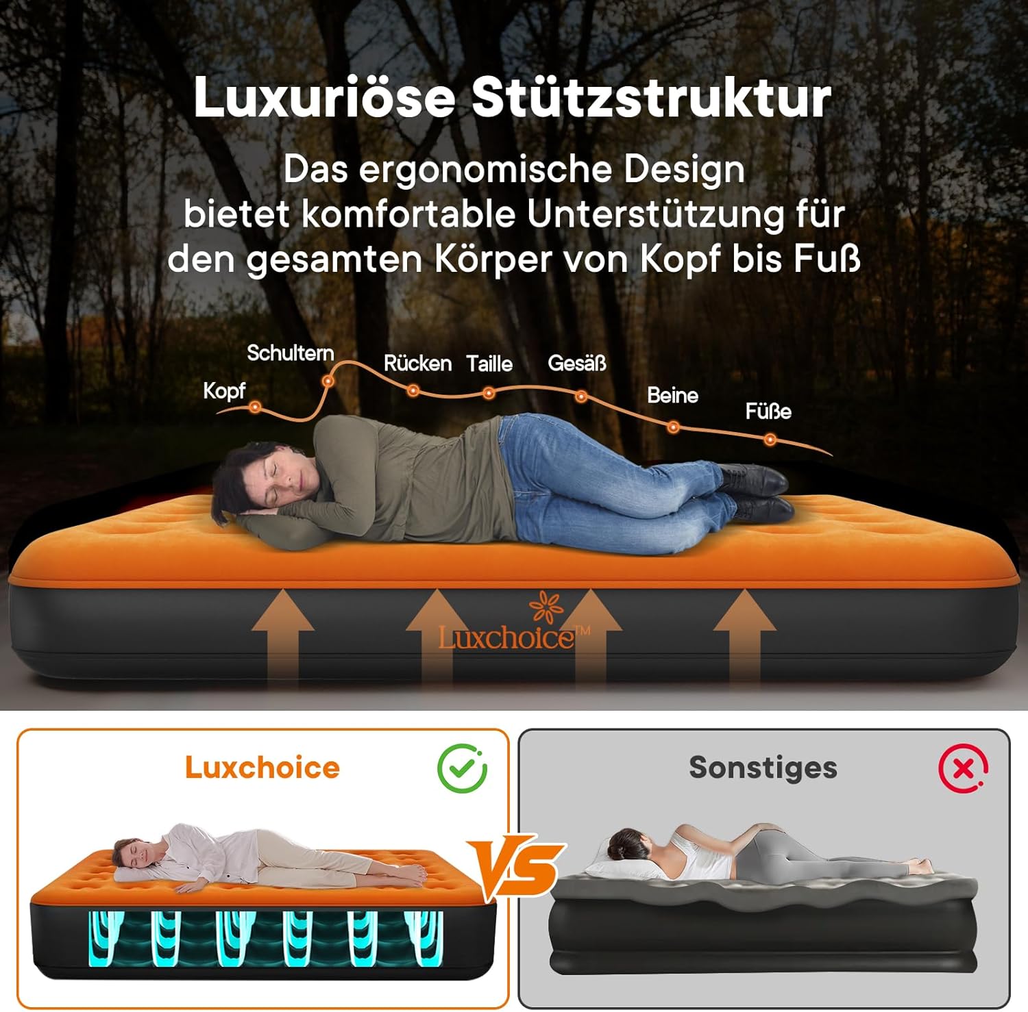 Materasso Gonfiabile con Pompa Portatile - immagine 3