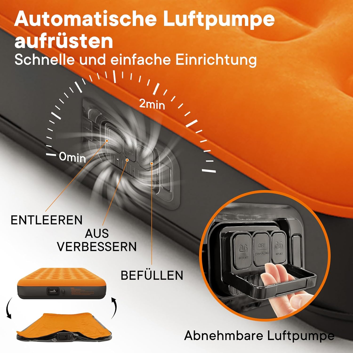 Materasso Gonfiabile con Pompa Portatile - immagine 4