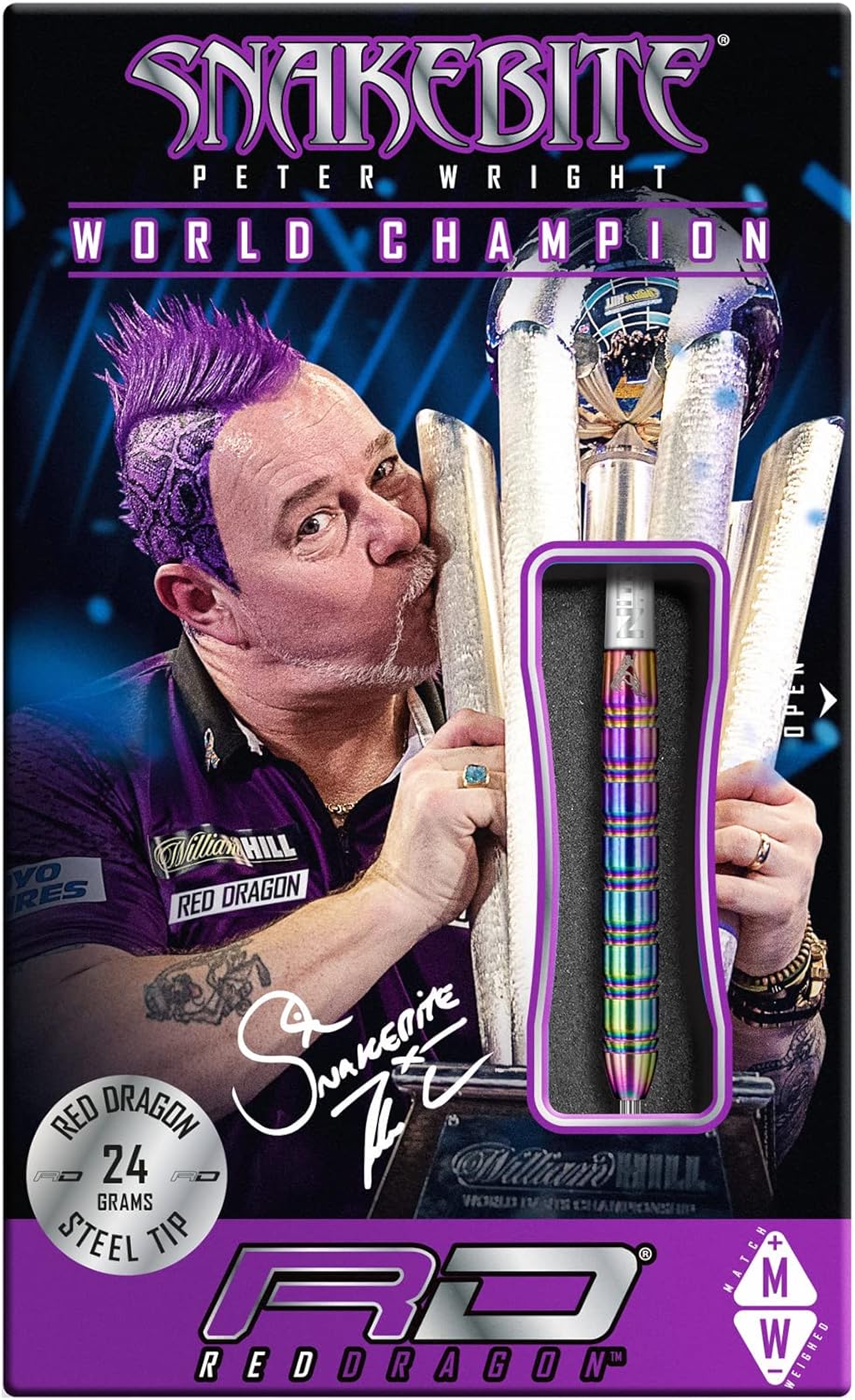 RED DRAGON Peter Wright Snakebite 1 Freccette Tungsteno - immagine 2