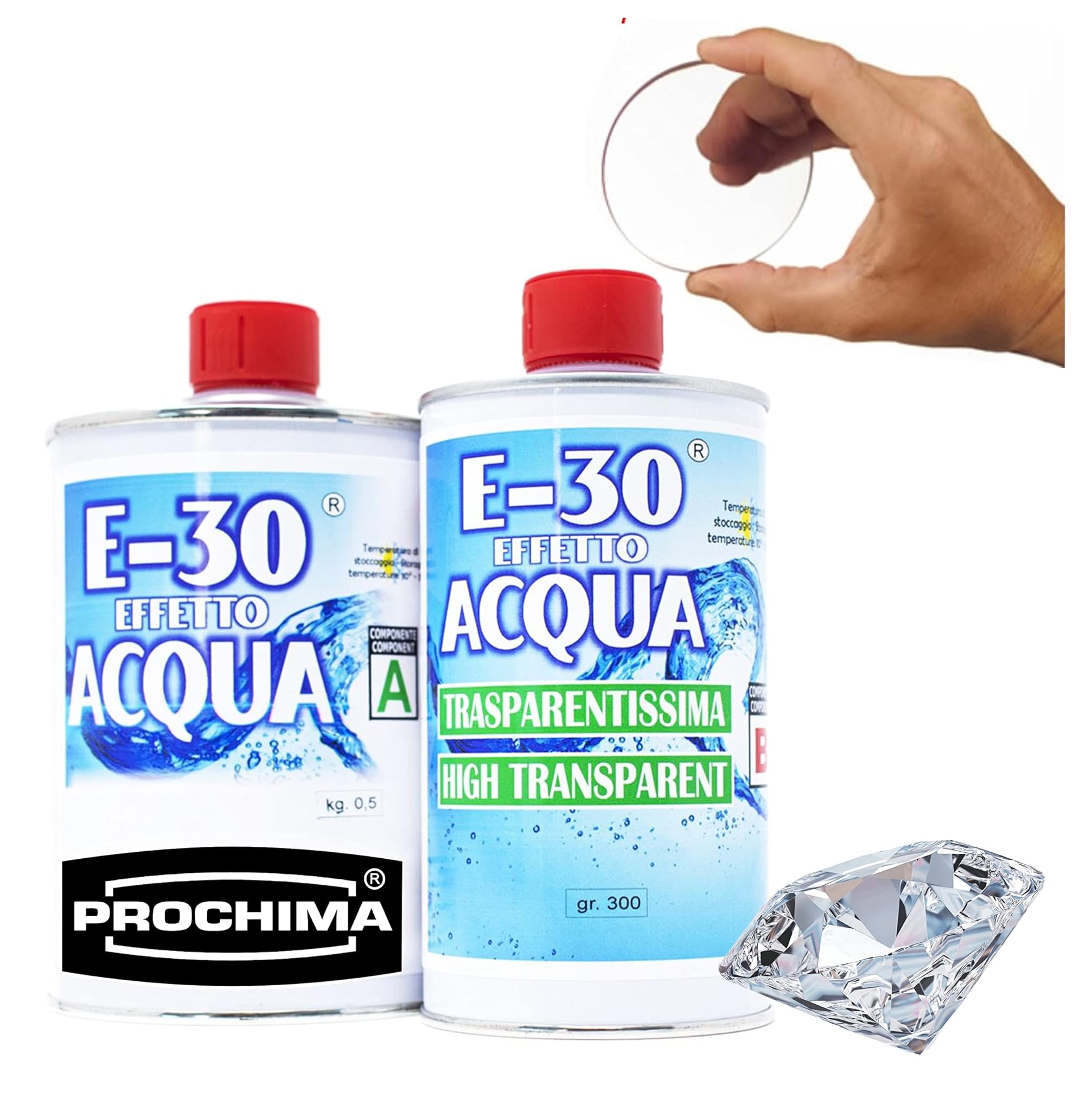 RESINA EPOSSIDICA TRASPARENTE E-30 Effetto Acqua 800 GR