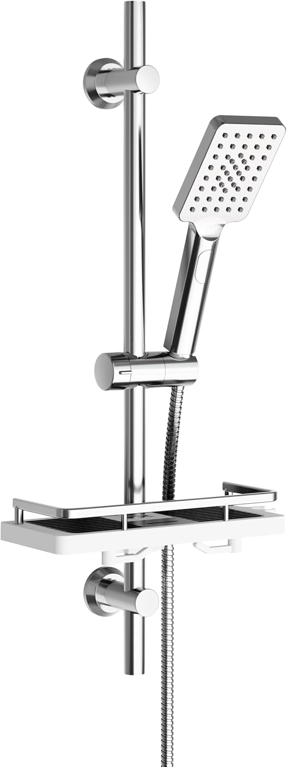 Görbach Colonna Doccia Acciaio Inox con Mensola, Cromato