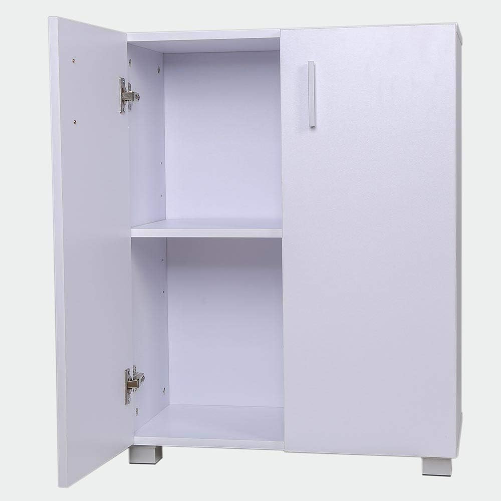 Bakaji Mobile Madia con Doppia Anta e 2 Ripiani, Bianco - immagine 4