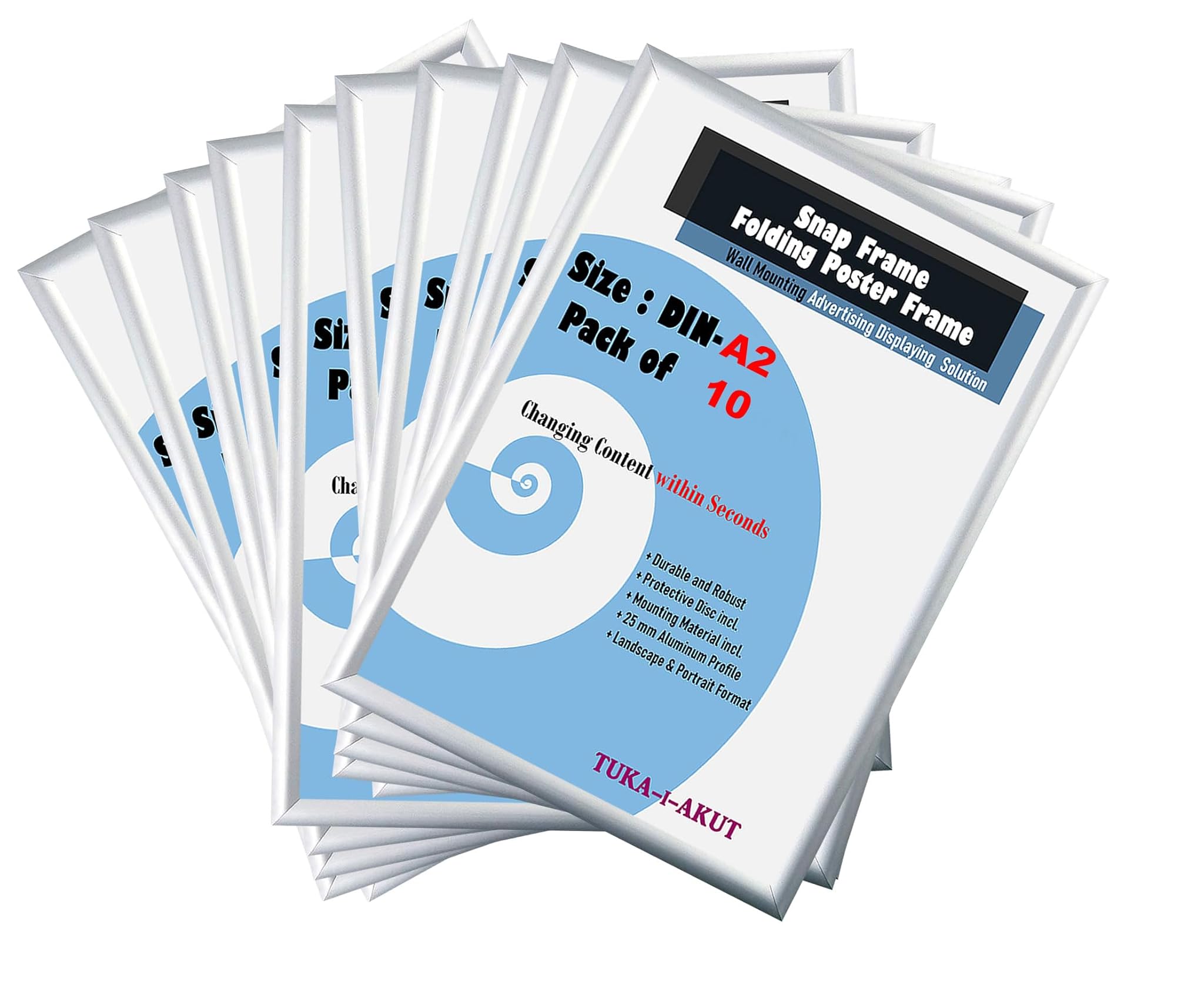 Tuka-i-akut 10X A2 Cornice a Scatto in Alluminio