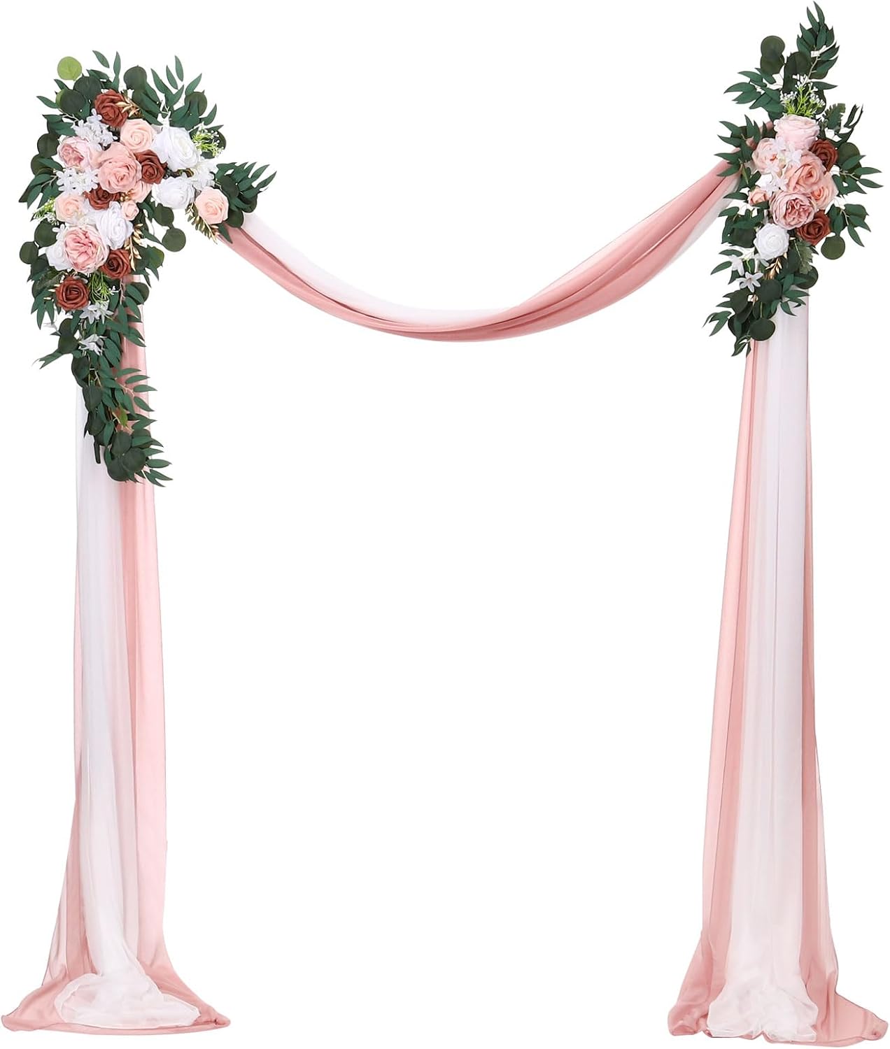 Kit Arco Matrimonio con Fiori Artificiali e Tendine 4pz