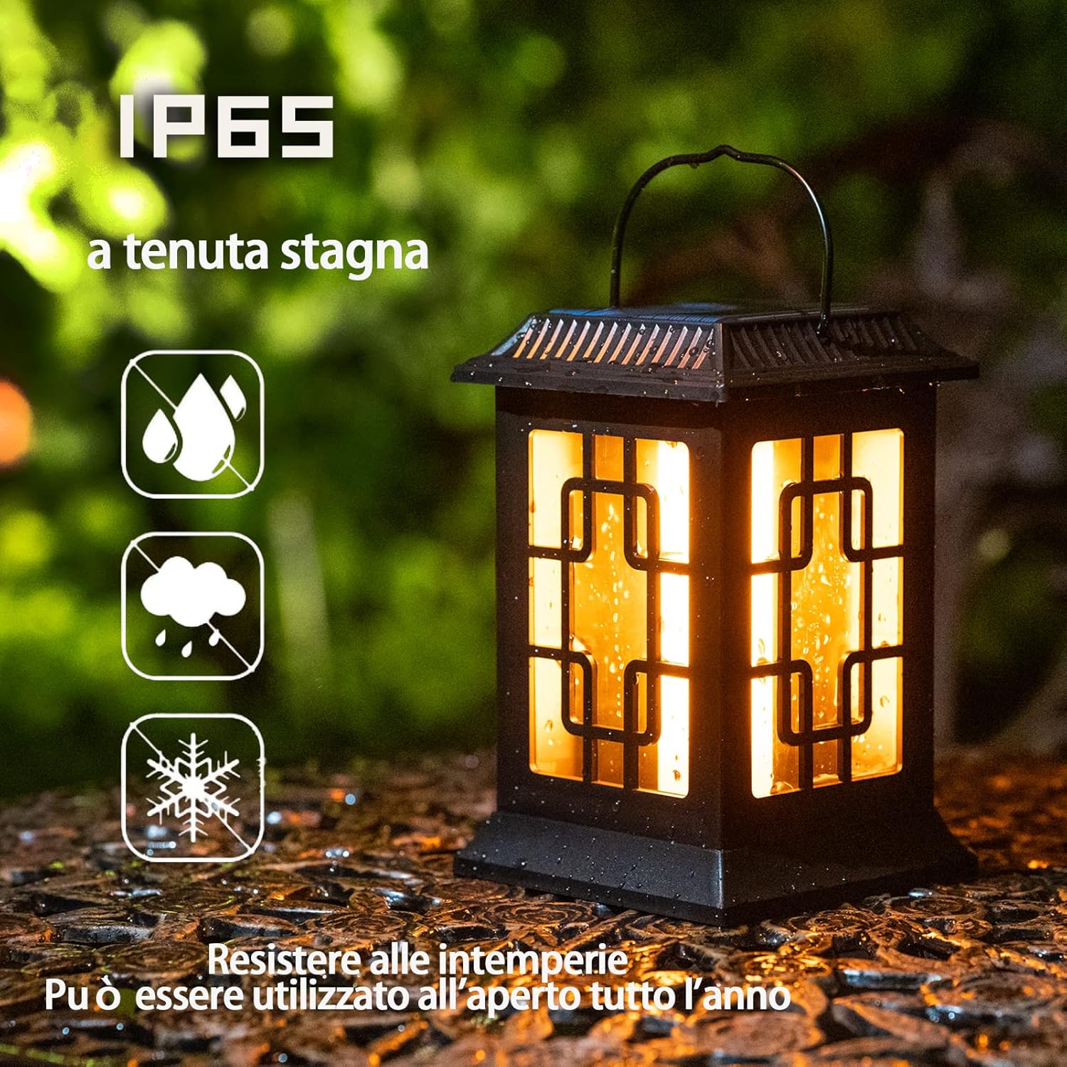 Luci Solari Esterno Giardino a Fiamma IP65 - immagine 4