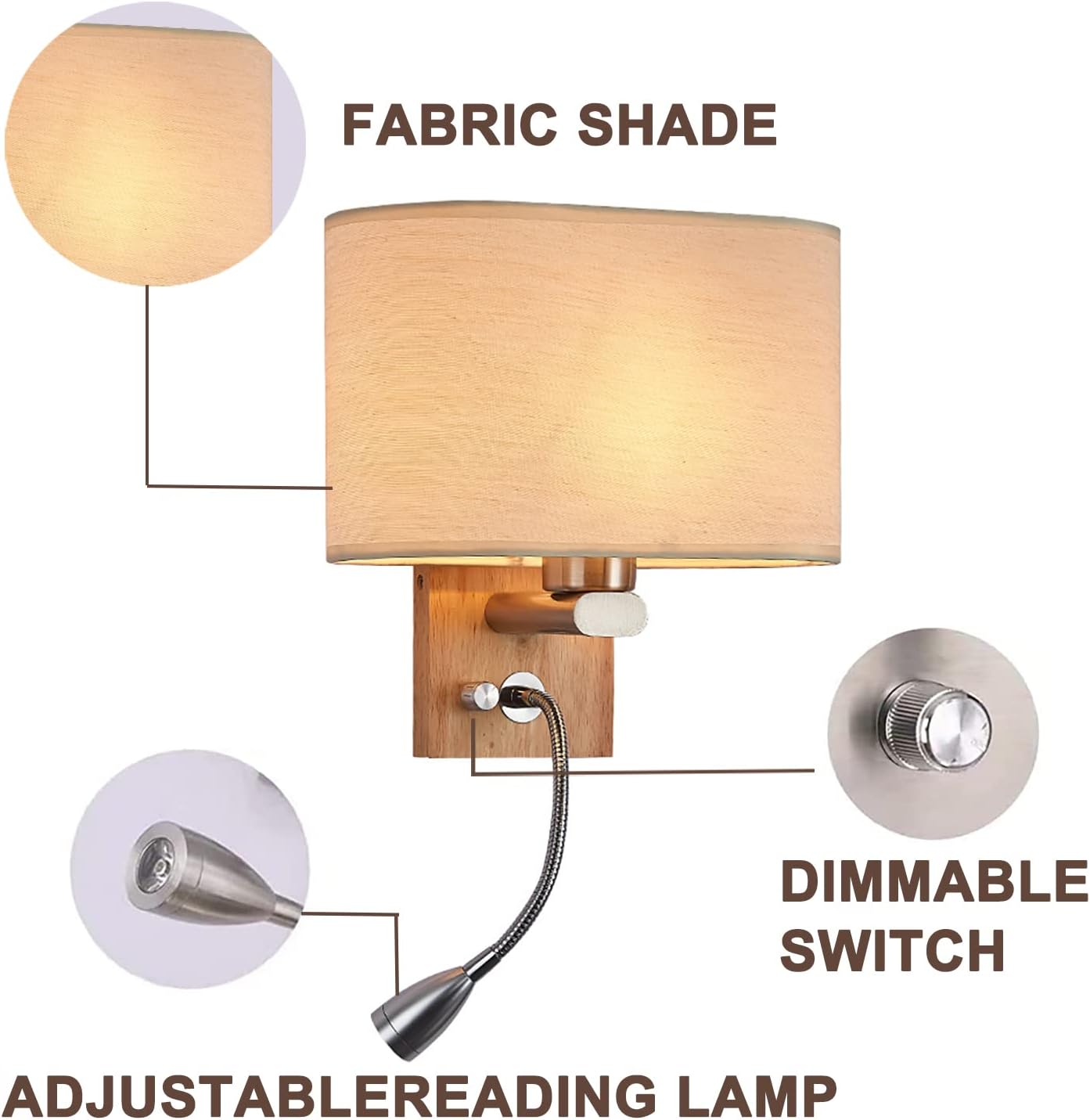 Kzt Applique da Parete Interno con Interruttore E27 - immagine 6