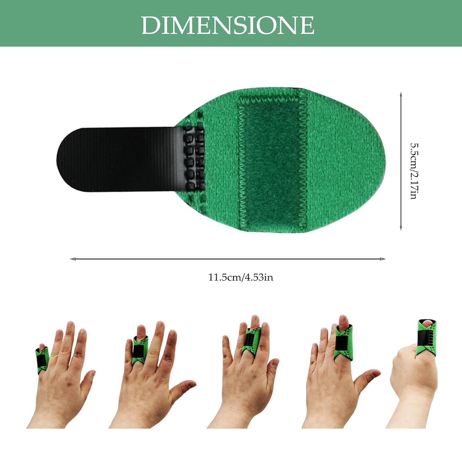 5 Pezzi Stecche per Dita Mano, Finger Splint Pollice, Dito a Scatto, Supporto di Protezione per Pollice Indice Medio Anulare Mignolo,Tutore Dito per Allevia il Dolore, lesioni sportive - immagine 3
