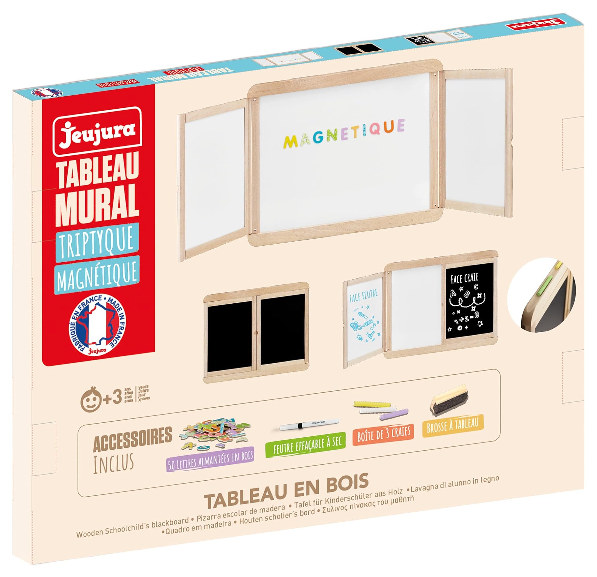 Tableau Mural Triptyque Magnétique Jeujura