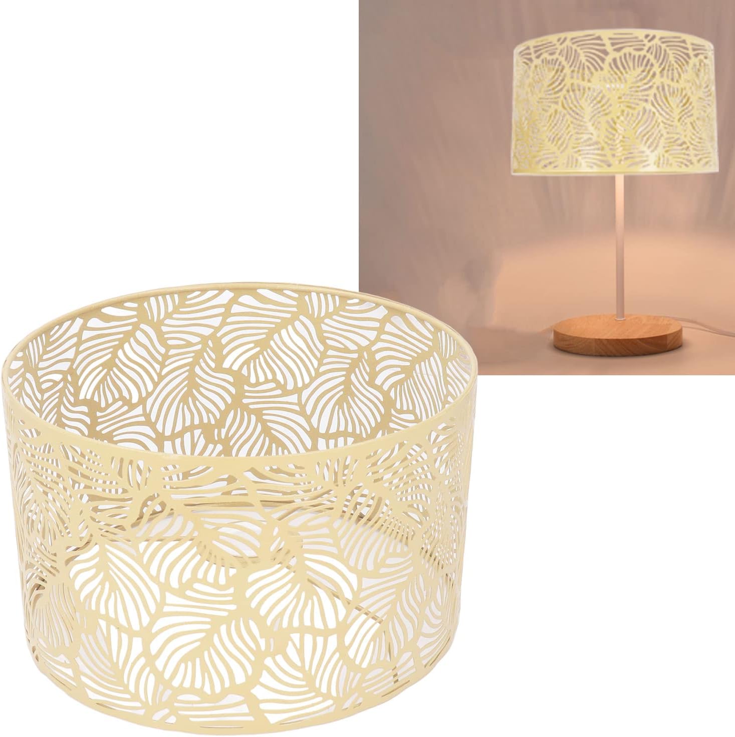 Hyuduo Paralume Cavo in Metallo E14 E27, Oro - immagine 2