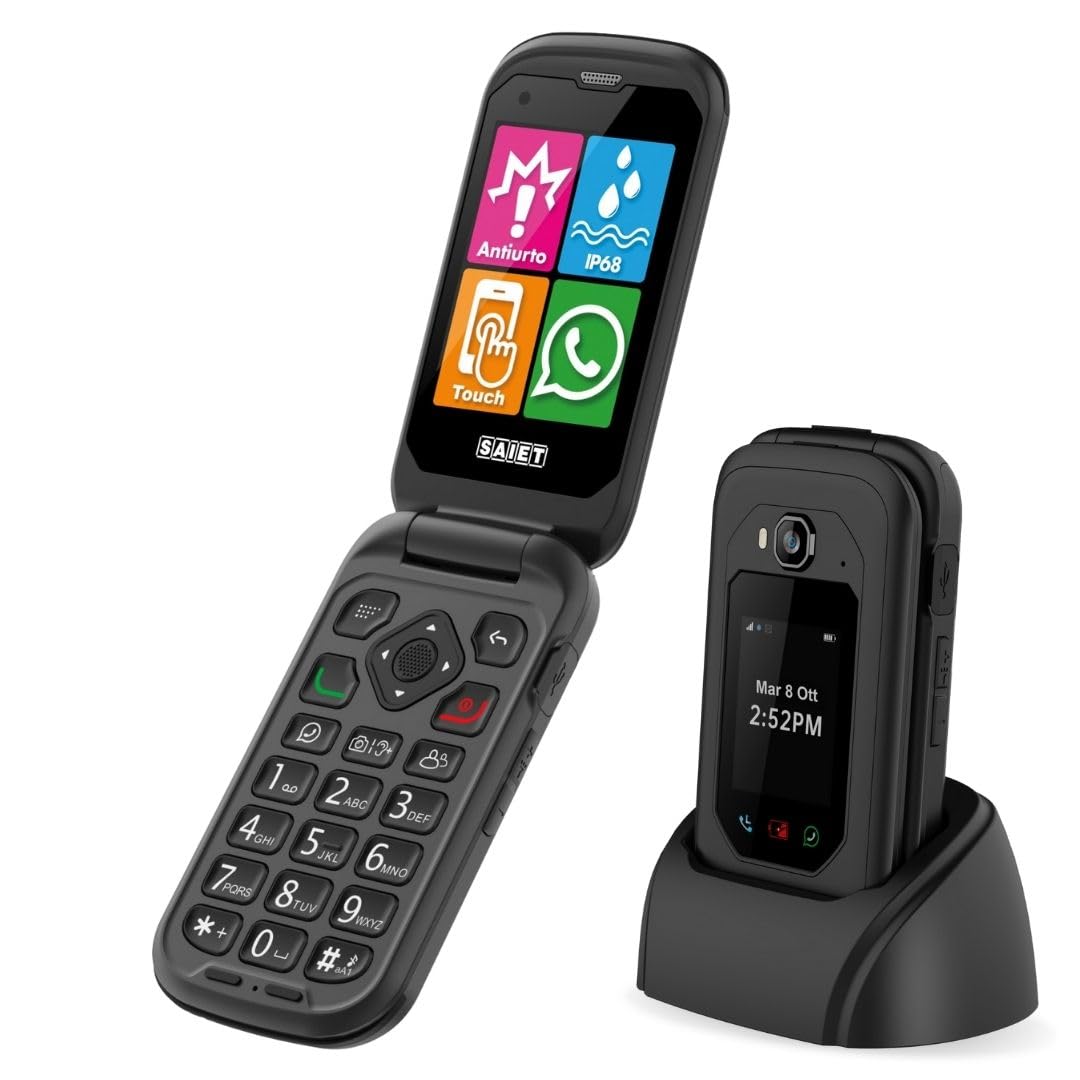 Saiet LINK 4 PRO - Telefono Flip Nero IP68