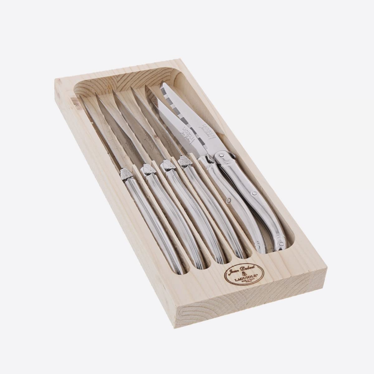 Laguiole Jean Dubost 97600, Set 6 coltelli da carne London Mix