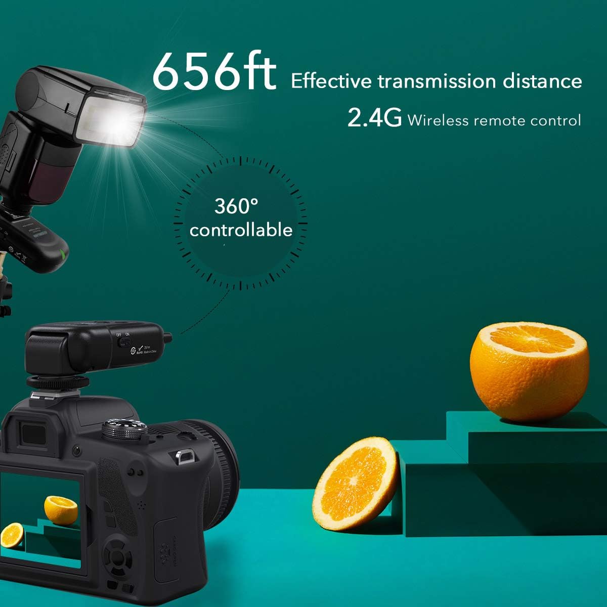 AODELAN Set Trasmettitore e Ricevitore Wireless Flash - immagine 2