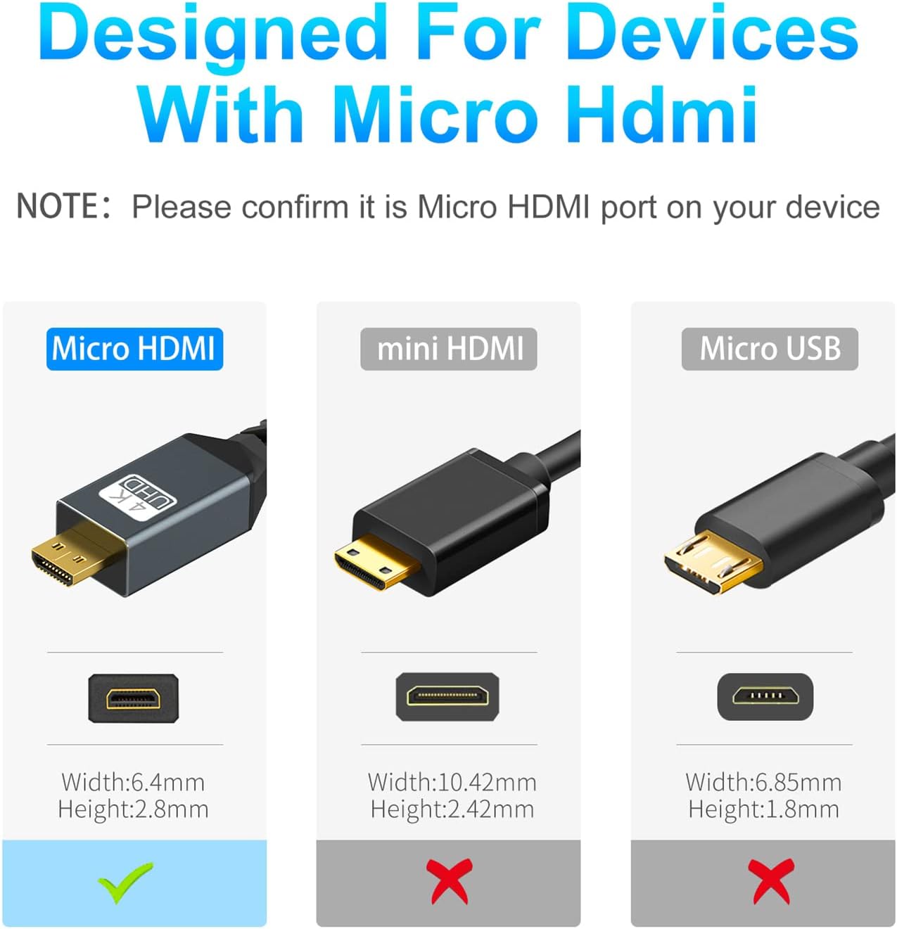 Twozoh Cavo Micro HDMI a HDMI 2M - immagine 3
