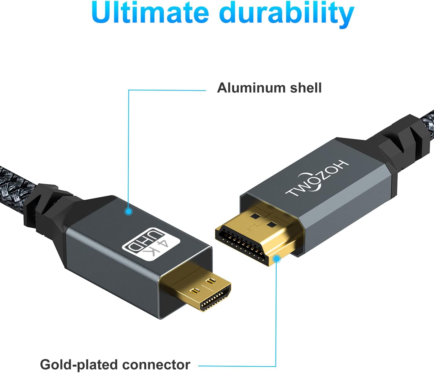 Twozoh Cavo Micro HDMI a HDMI 2M - immagine 4
