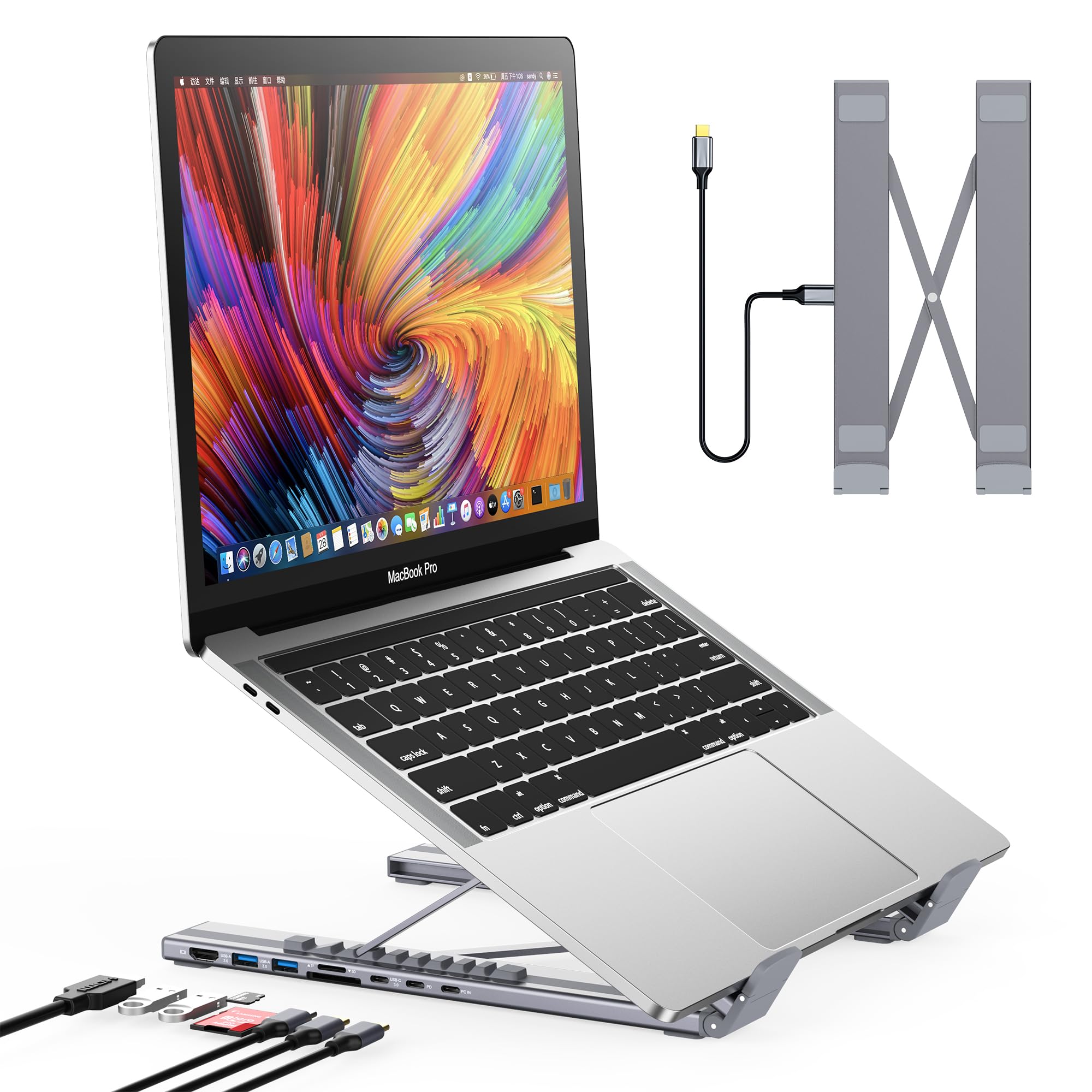 Mukiya Docking Station USB-C 8 in 1 per Laptop/Tablet
