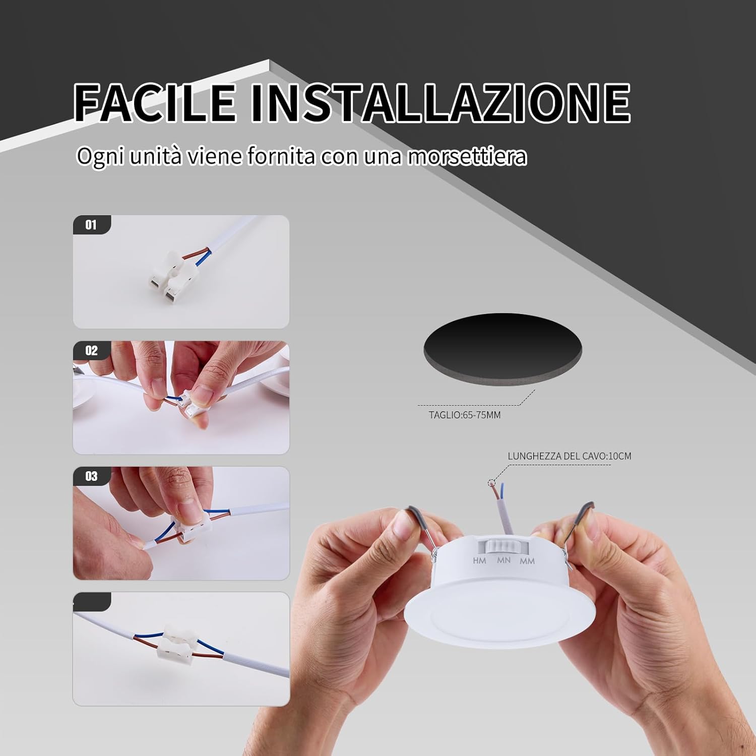 Grebeam Faretti LED da Incasso 5W (12 Pezzi) - immagine 6