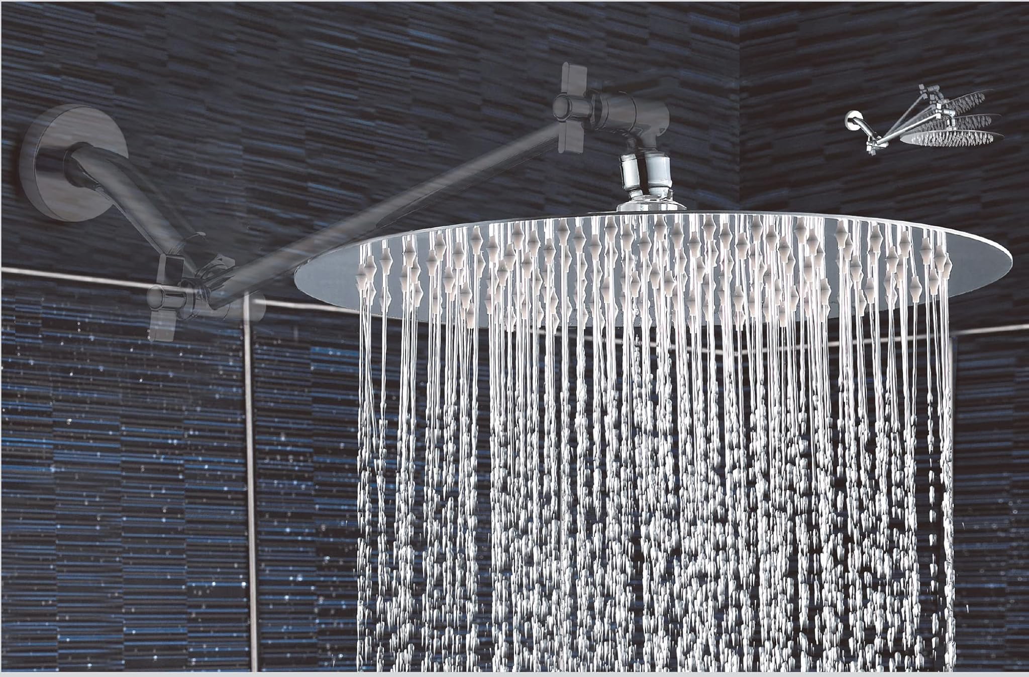 Soffione Doccia a Pioggia Rotondo 30cm Acciaio Inox SS304