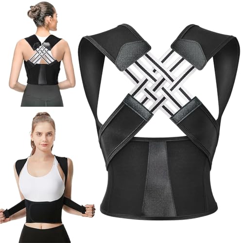 Tutore per la Schiena Completamente Regolabile Comodo e Traspirante, Busto Correttore Posturale per Donne e Uomini, Raddrizzatore per Spalle, Sollievo dal Dolore Al Collo, Spalle e Alla Schiena XL