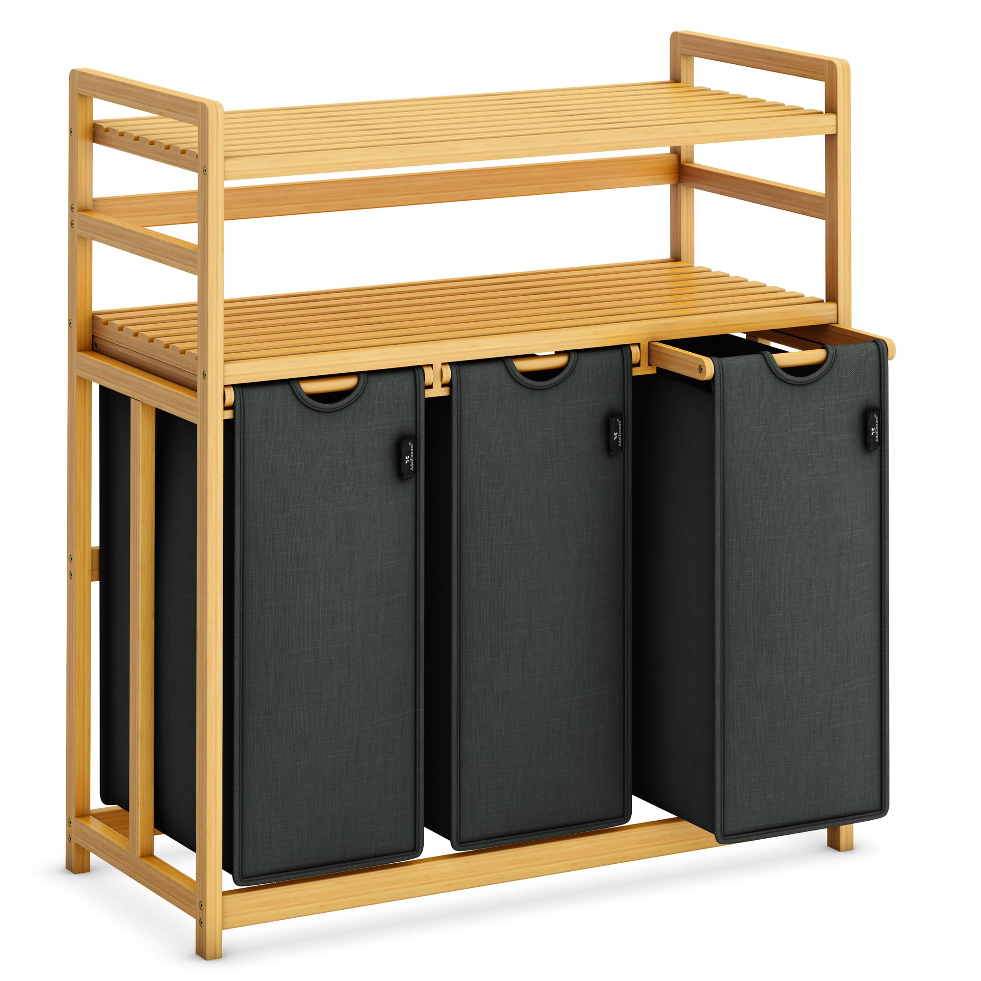 AdelDream Cesto Portabiancheria 150L 3 Scomparti