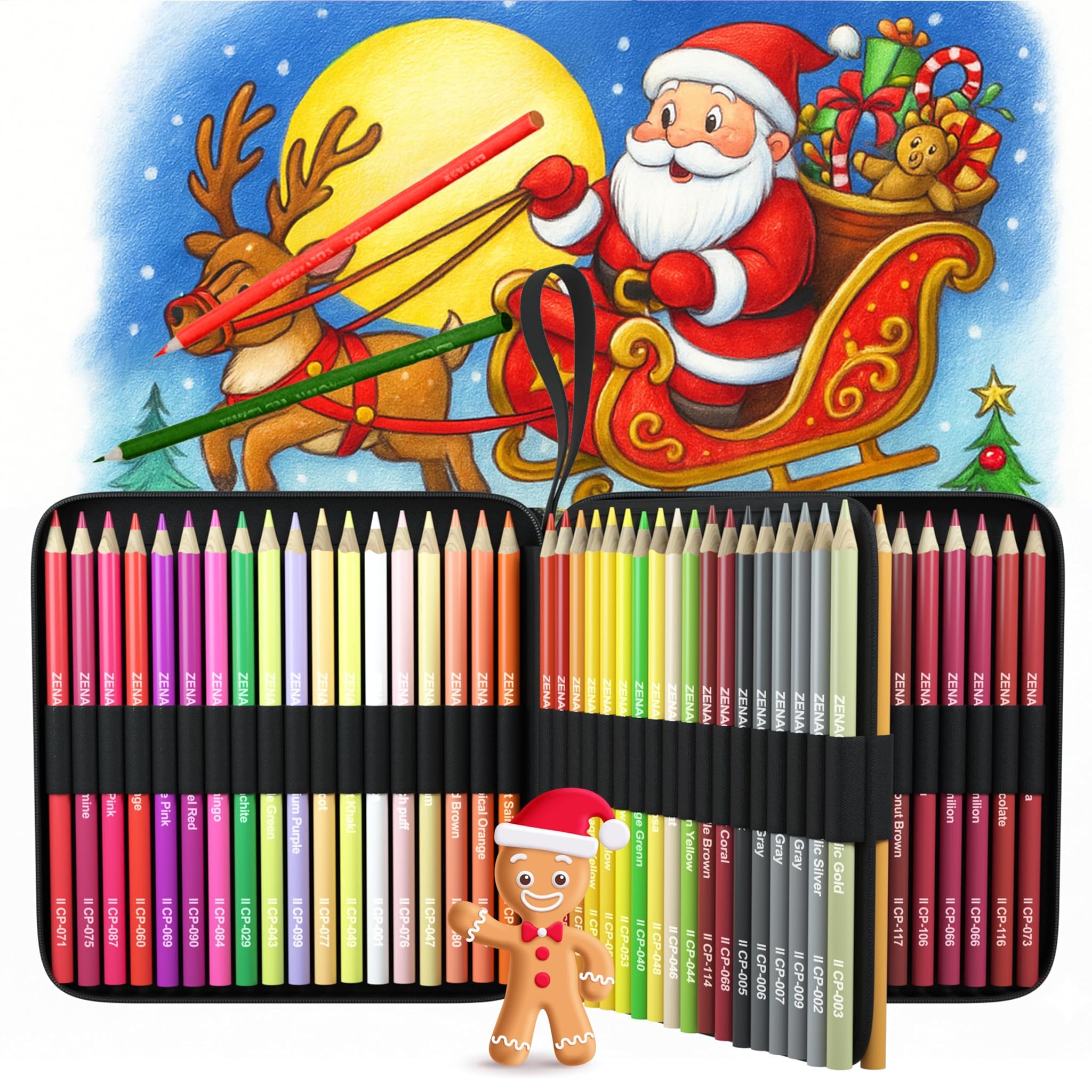 Zenacolor - 72 Matite Colorate Professionali con Custodia