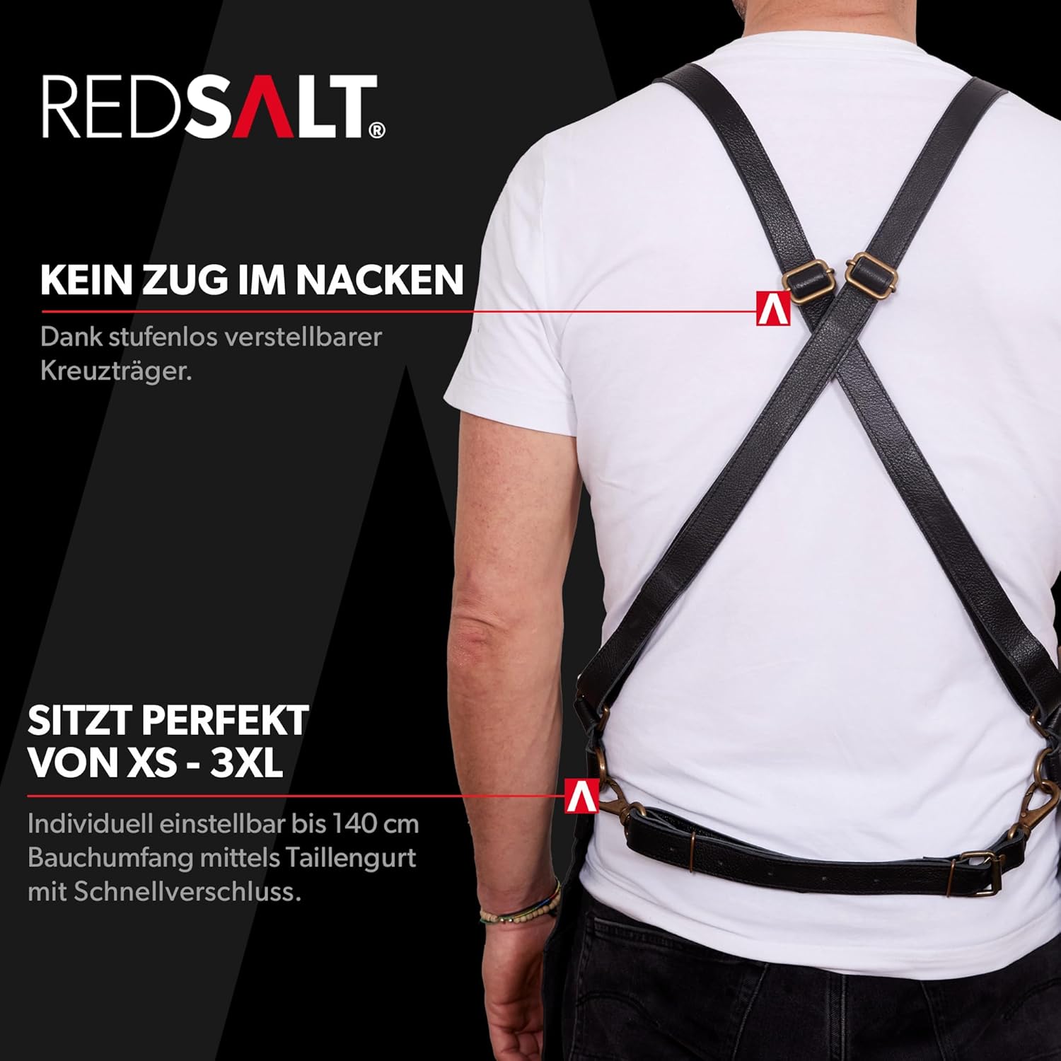 REDSALT® Grembiule in Pelle 100% Bovina 84x62 cm - immagine 3