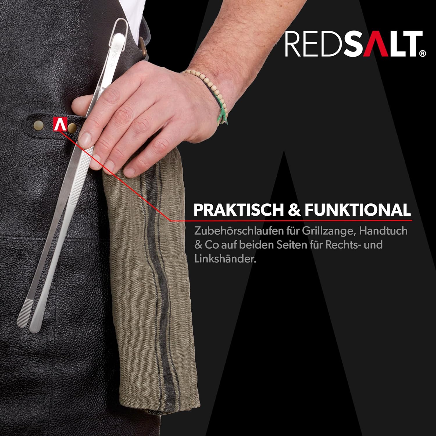 REDSALT® Grembiule in Pelle 100% Bovina 84x62 cm - immagine 4