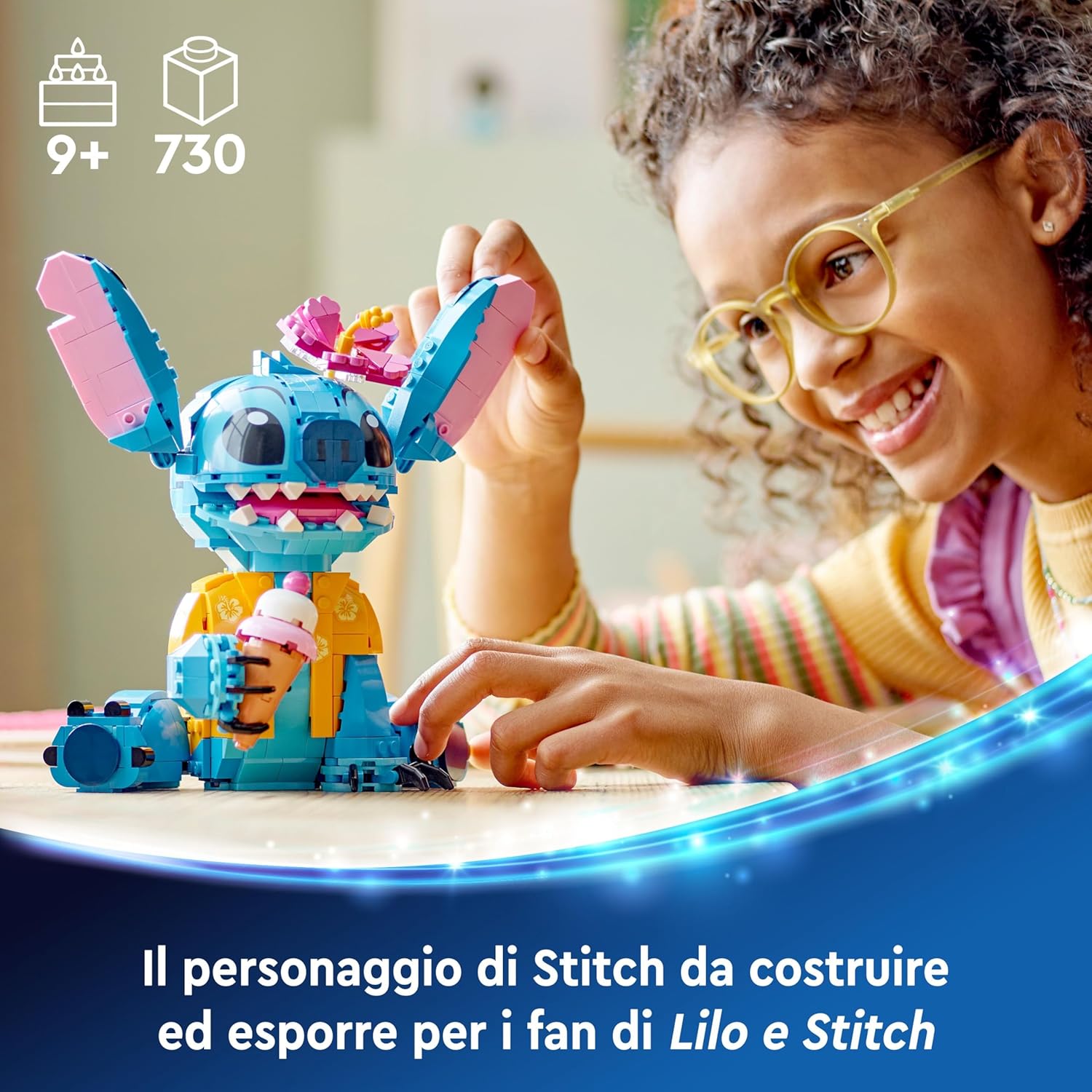 Lego | Disney Stitch Giocattolo con Cono Gelato e Fiore - immagine 2