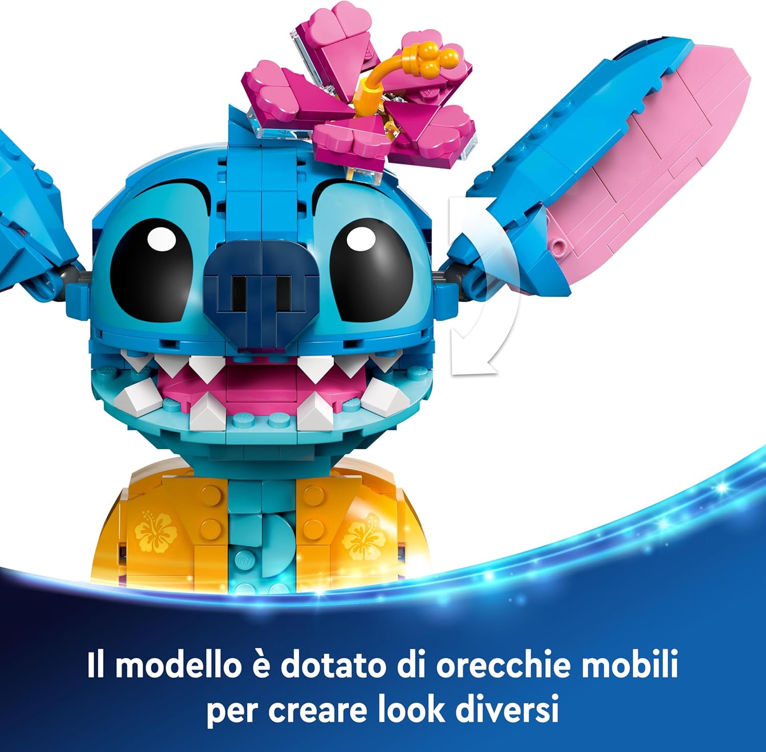 Lego | Disney Stitch Giocattolo con Cono Gelato e Fiore - immagine 3