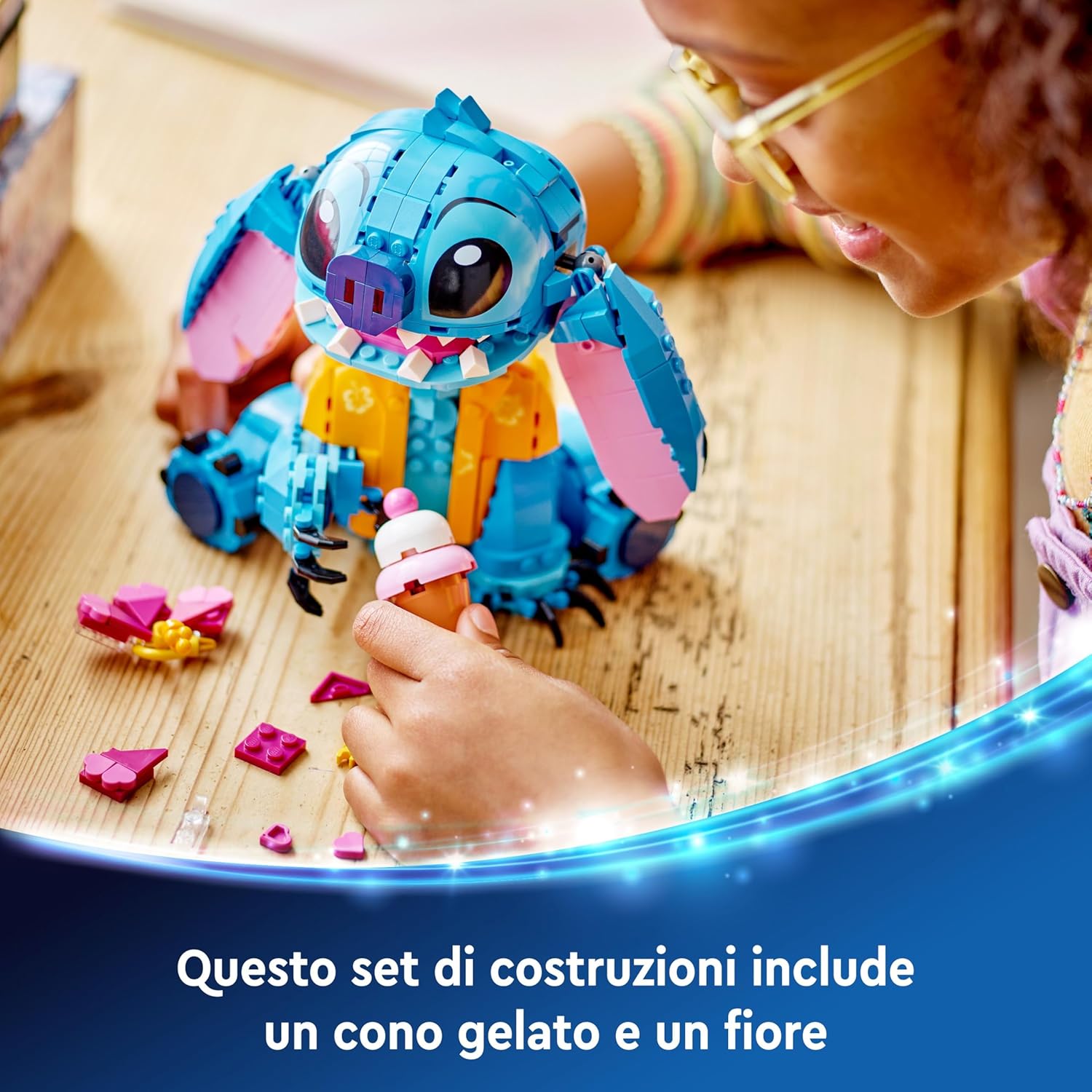 Lego | Disney Stitch Giocattolo con Cono Gelato e Fiore - immagine 5