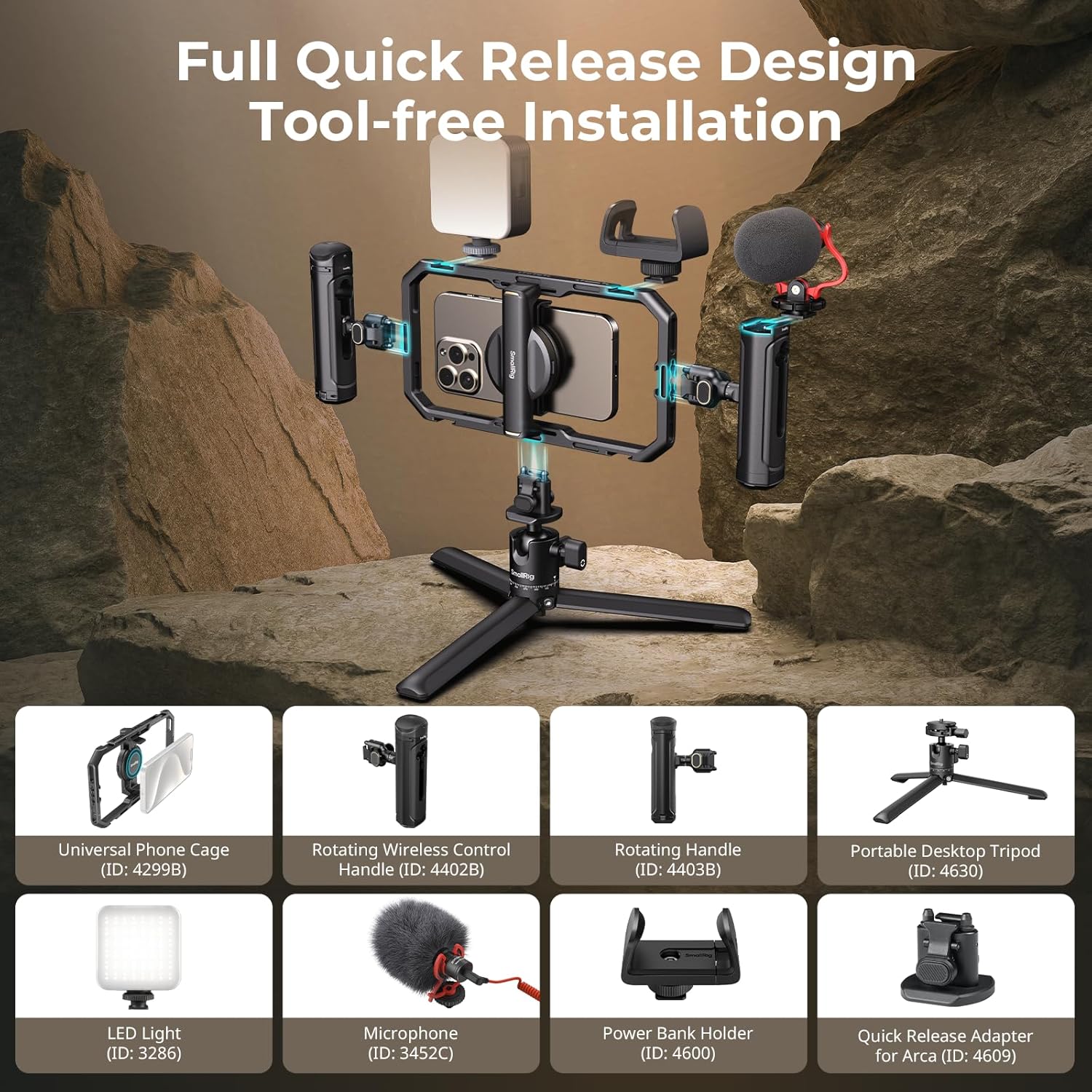 Smallrig Kit Rig Stabilizzatore Telefono All-In-One Quick Release Pro - immagine 2