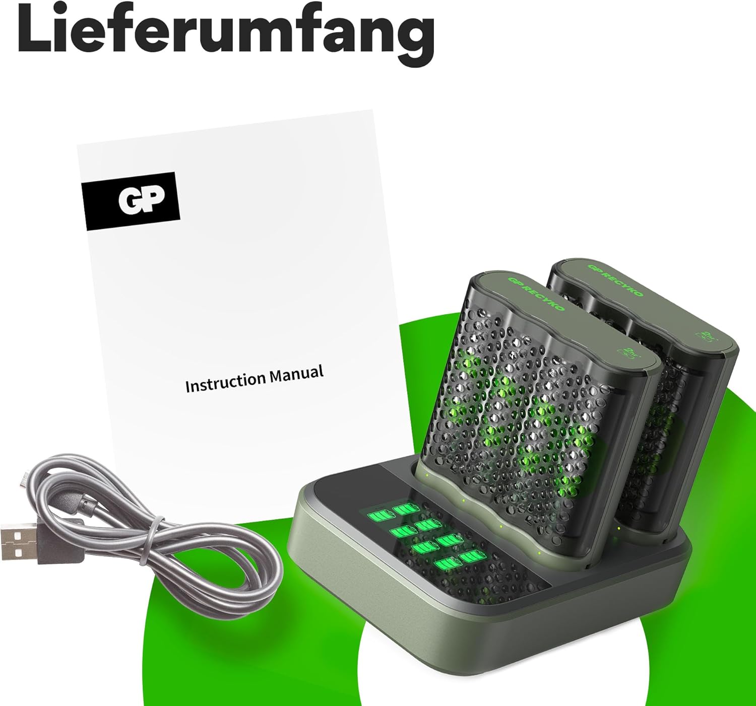 GP Charger RCK DE M452D 8 x 2600 mAh AA - immagine 2