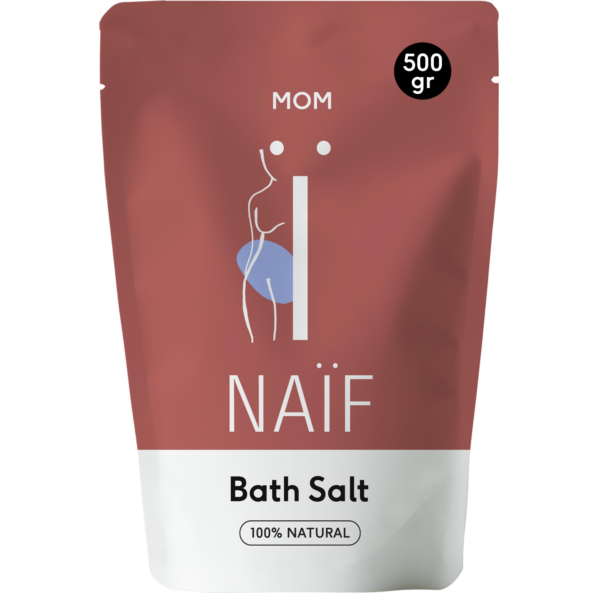 Naïf Sali da bagno al magnesio - Allevia dolori e crampi - Rilassamento muscolare - Bagno alcalino per disintossicazione - Sali da bagno alcalino - 500 g