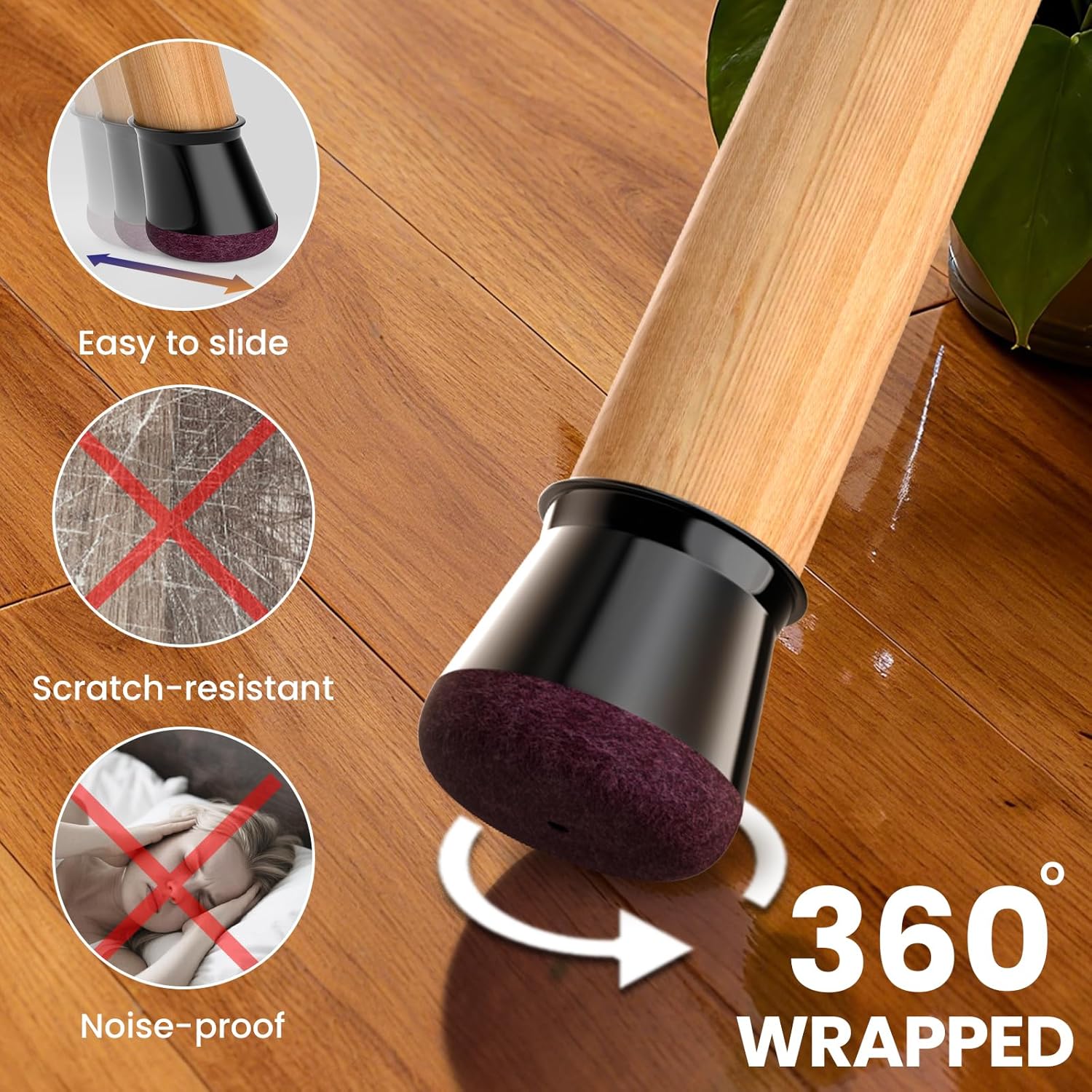 Gommini per Sedie in Silicone Nero (24 pezzi) - immagine 2