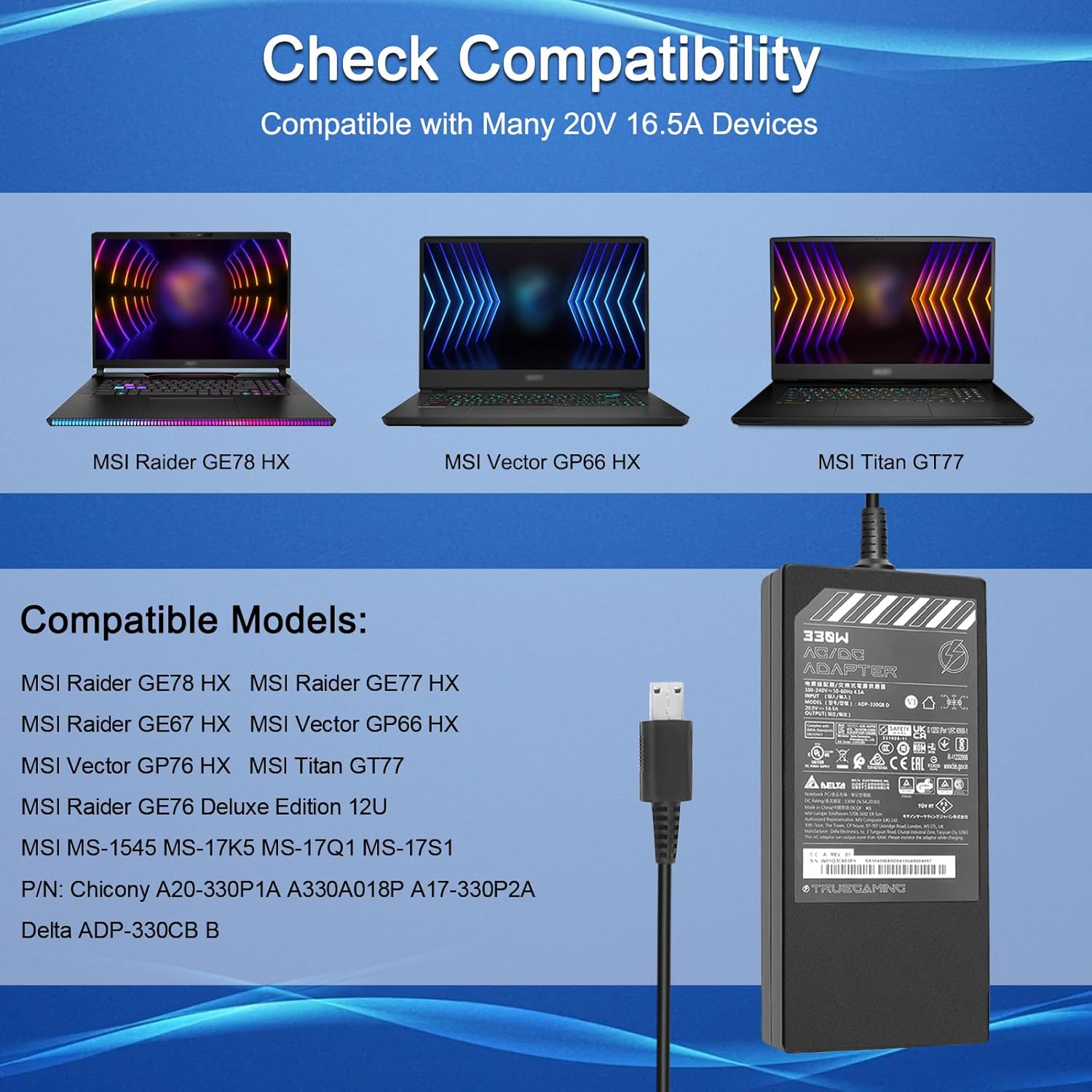 Alimentatore USB 330W per MSI Raider e Vector - immagine 3