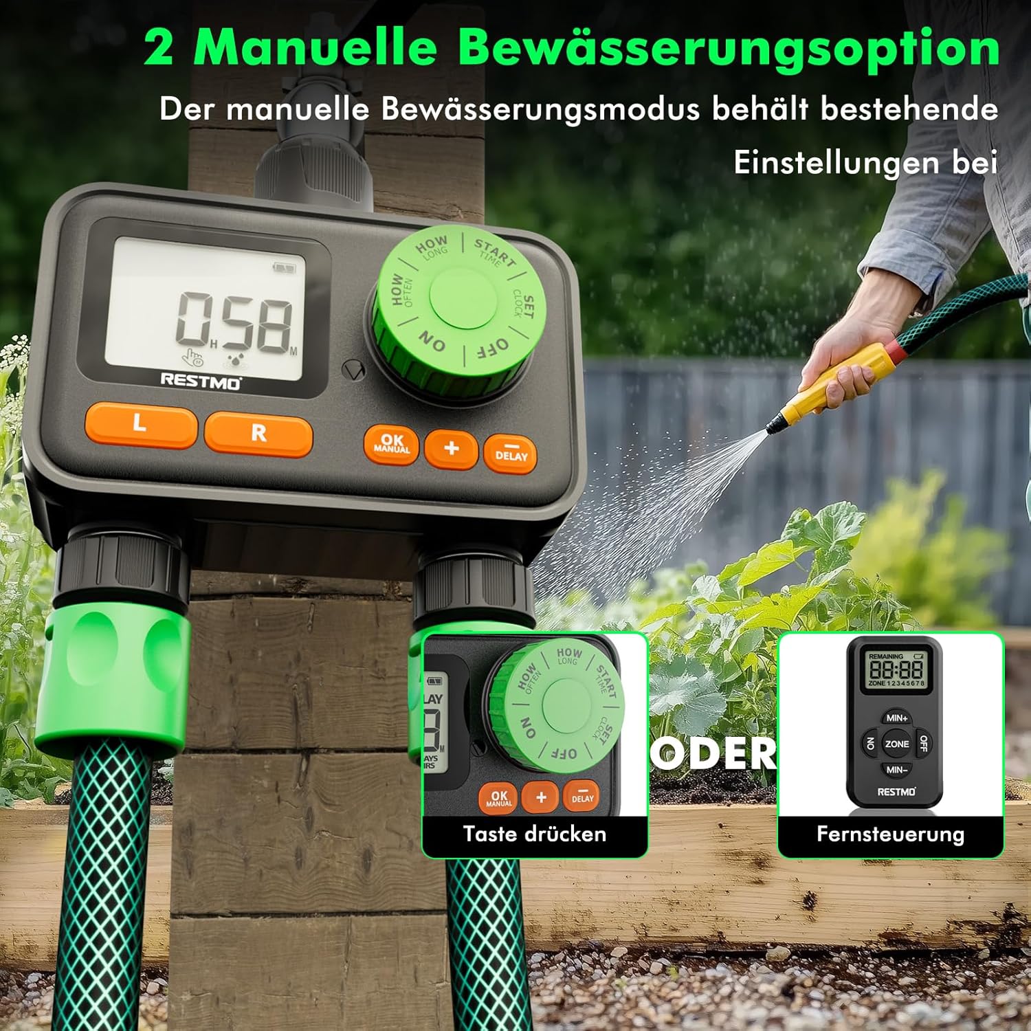 Restmo Timer per Acqua Telecomandato RF 2 Uscite - immagine 3