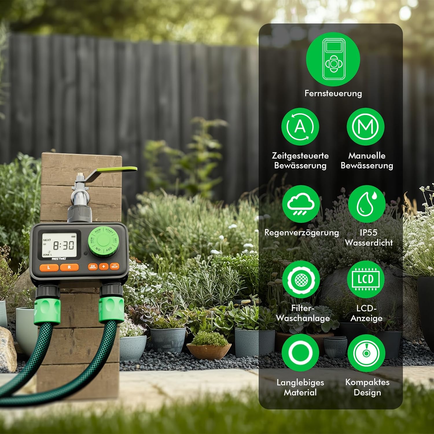 Restmo Timer per Acqua Telecomandato RF 2 Uscite - immagine 4