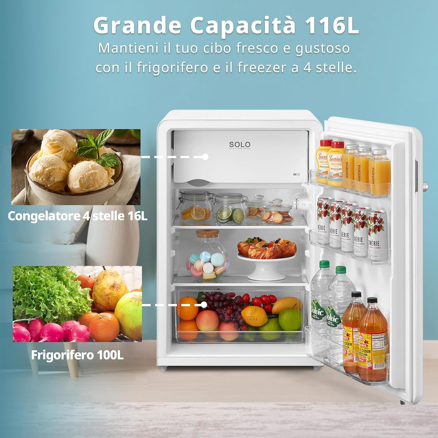 Comfee' RCD113WH2RT(E) Frigorifero Piccolo 116 Litri, Bianco - immagine 2