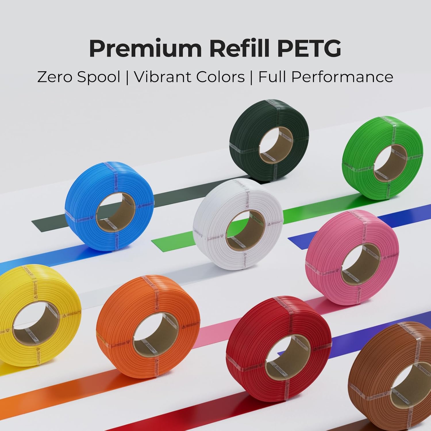 Creality PETG Refill Filamento 1,75mm senza Bobina, Bianco - immagine 2